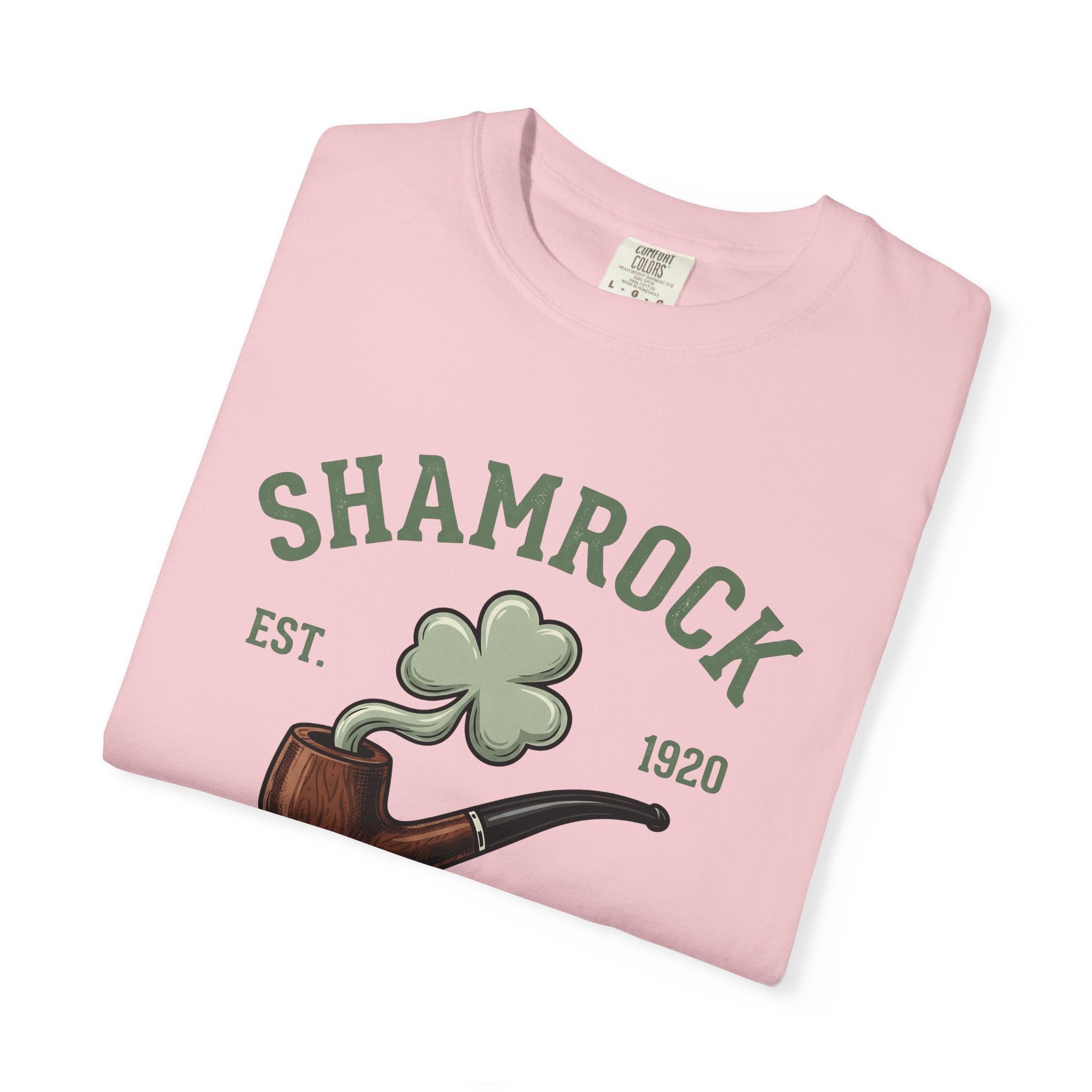 Shamrock Pipe Shirt St Patrick's Day Irish Gift Women Vintage Tee Weed Pipe T-Shirt St Patricks Fan Distressed Tshirt Celtic Graphic Retro