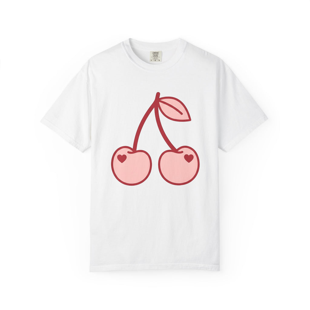 Cherry Couple Shirt Valentines Day Love Gift Women Minimalist Tee Cherries T-Shirt Valentine Fan Simple Tshirt Romance Graphic Retro Heart