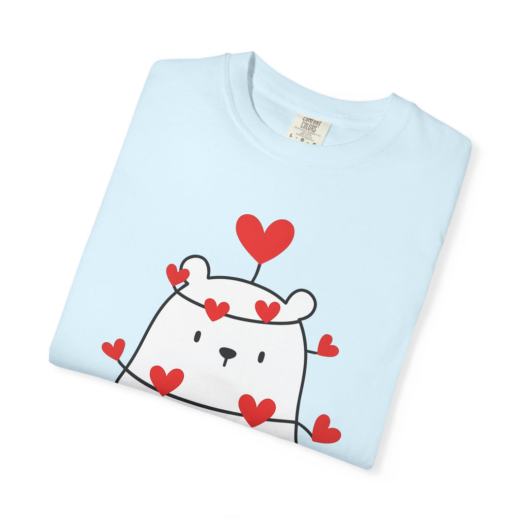 Teddy Hearts Shirt St. Valentine's Day Affection Gift Women Charming Tee Teddy Bear T-Shirt Valentine Fan Cute Graphic Love Design Clean