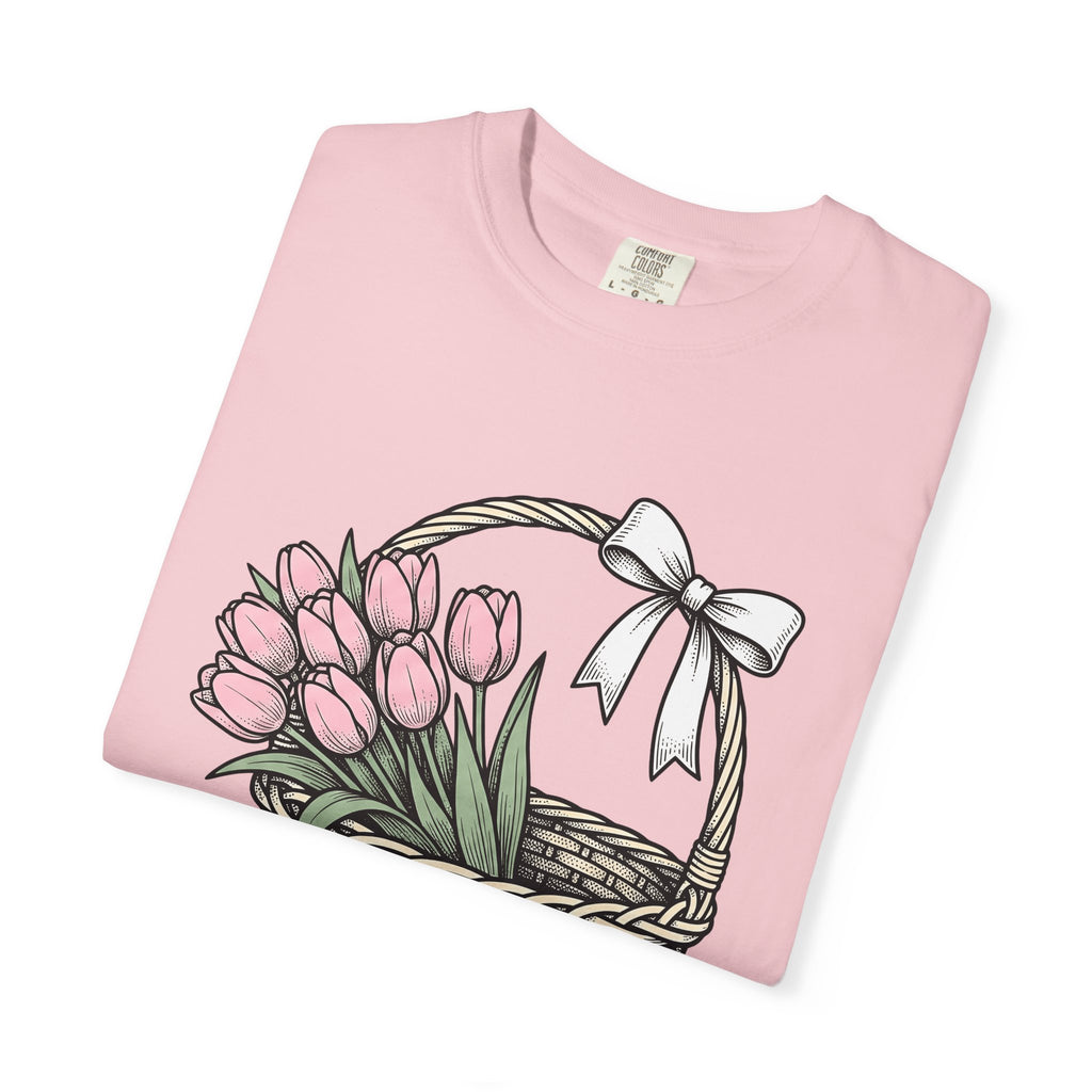 Floral Bouquet Shirt Easter Petals Gift Women Line Art Tee Flower Arrangement T-Shirt Spring Fan Floral Design Graphic Illustration Hand