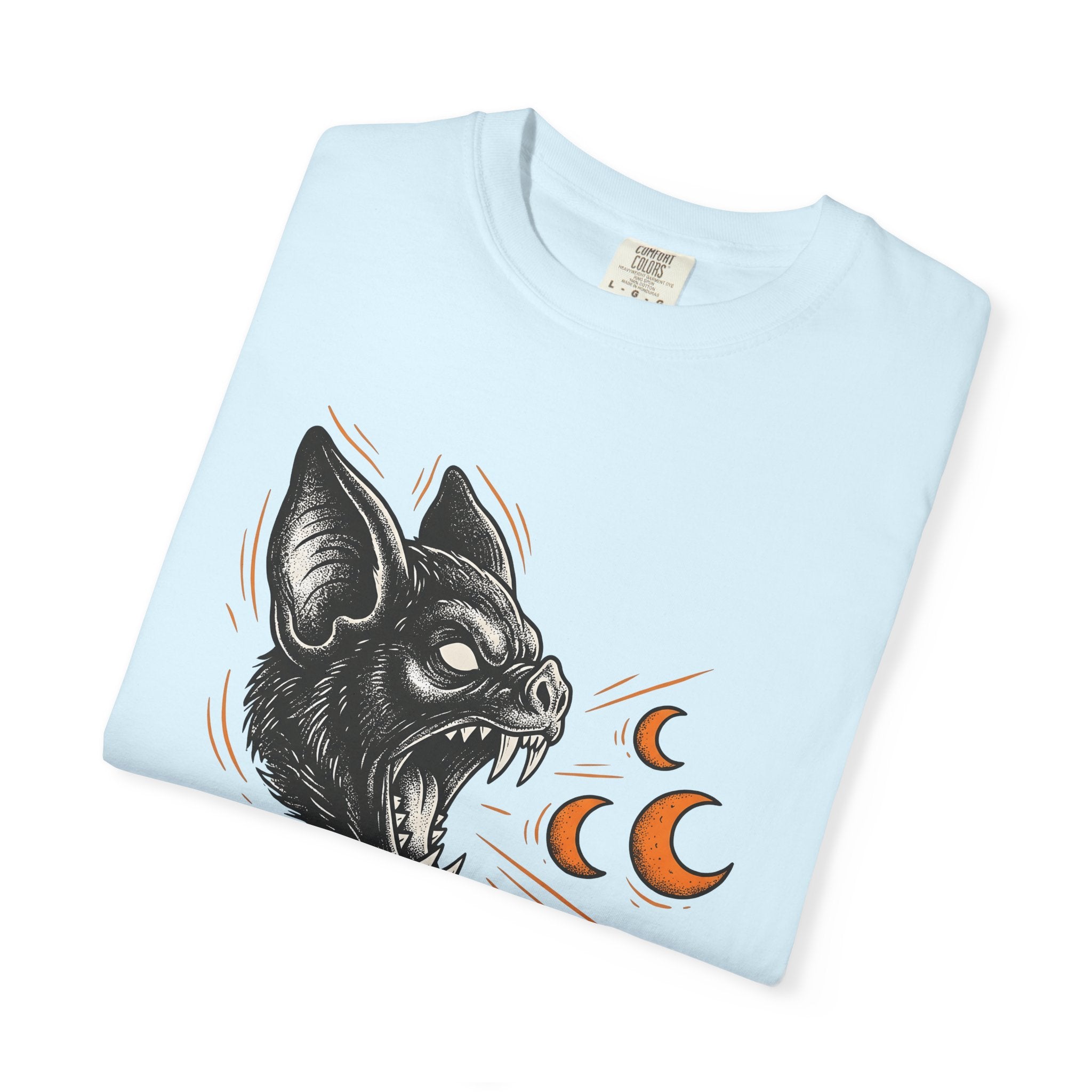 Bat Head Shirt Halloween Gothic Gift Women Tattoo Tee Bat T-Shirt Horror Fan Batwing Tshirt Dark Graphic Vintage Crescent Moon Tshirt