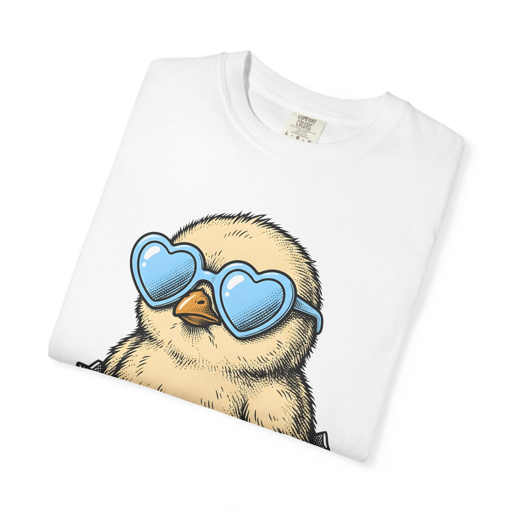 Chick Egg Shirt Easter Spring Gift Women Cartoon Tee Chick T-Shirt Easter Fan Cartoonish Tshirt Floral Graphic Hand Drawn Heart Sunglasses