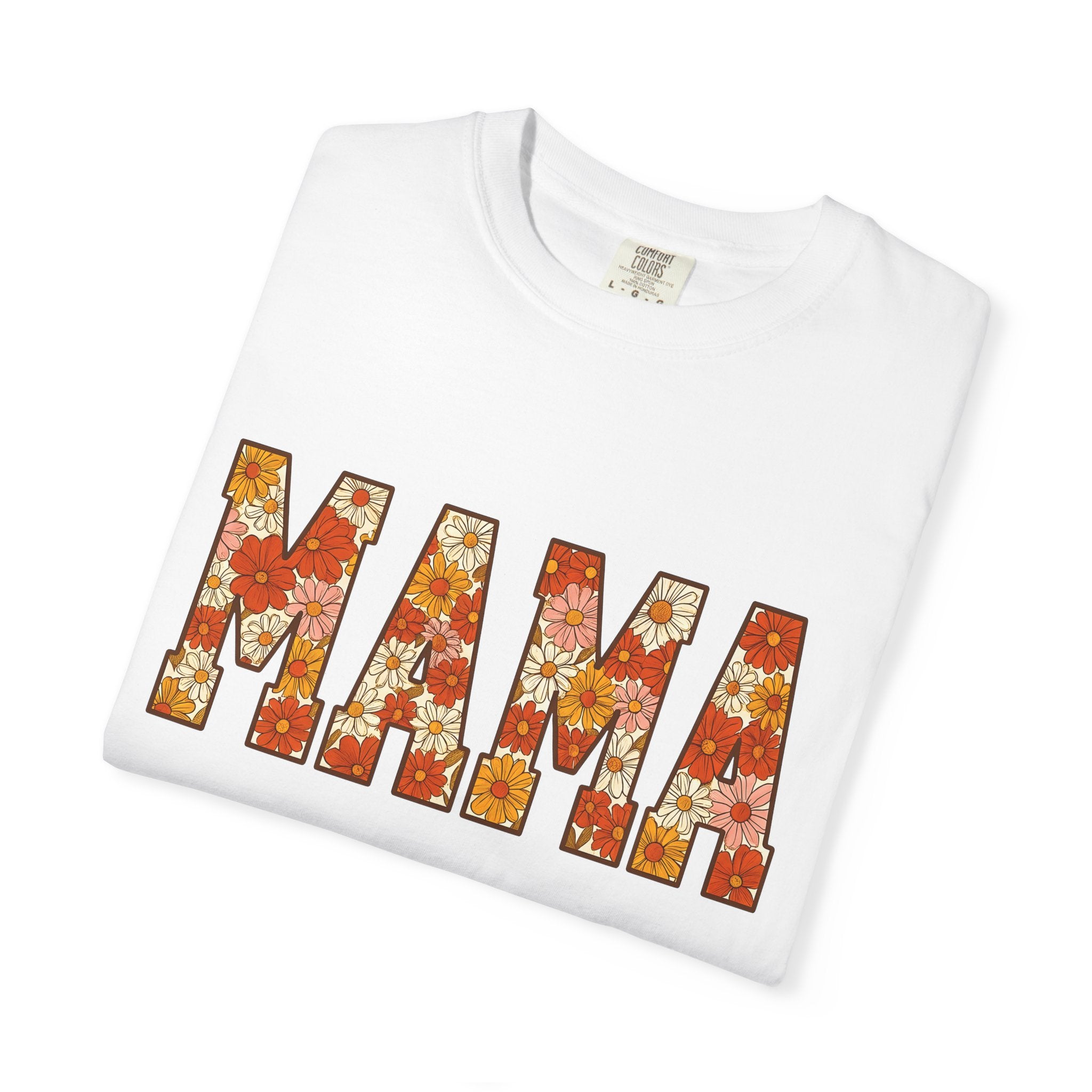 Floral Text Shirt Mom Floral Gift Women Boho Tee Typography T-Shirt Motherhood Enthusiast Bohemian Tshirt Floral Design Retro Daisies Tshirt