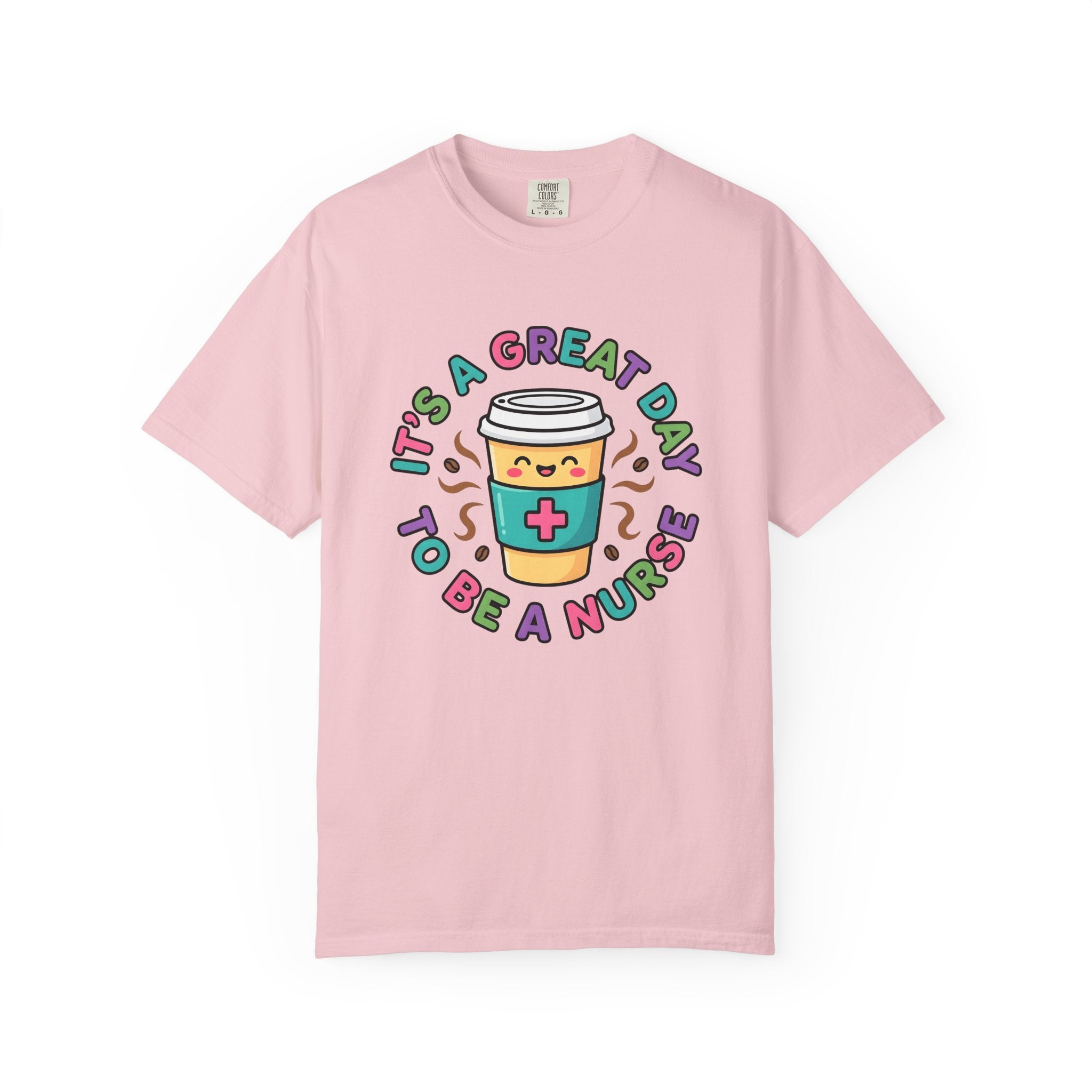 Coffee Cup Character Shirt Nurse Coffee Gift Women Cute Tee Mug T-Shirt Nursing Enthusiast Coffee Cup Tshirt Graphic Cartoon Medical Cross