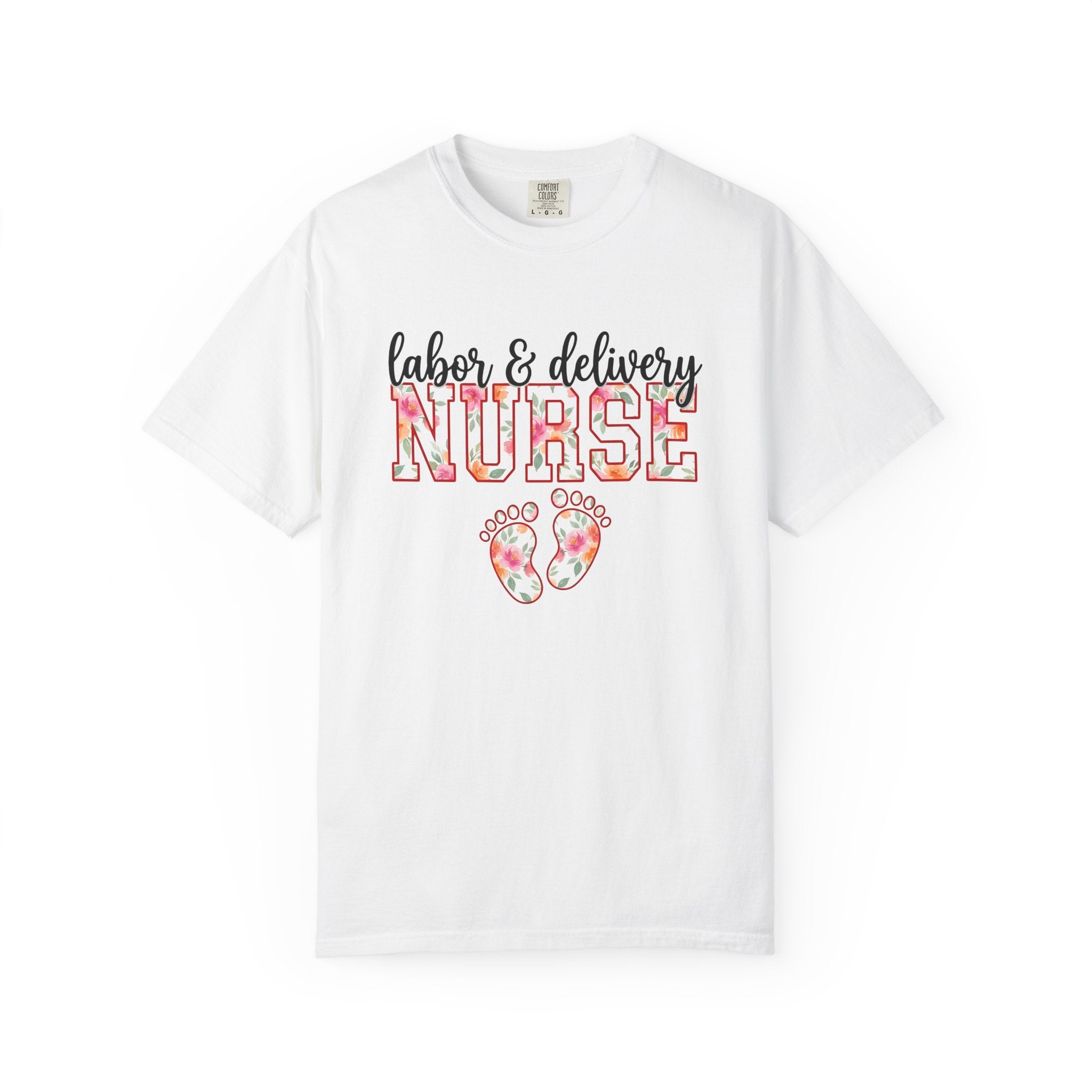 Floral Nurse Text Shirt Nurse Maternity Gift Women Floral Tee Nurse Quote T-Shirt Nursing Enthusiast Botanical Tshirt Pregnancy Graphic