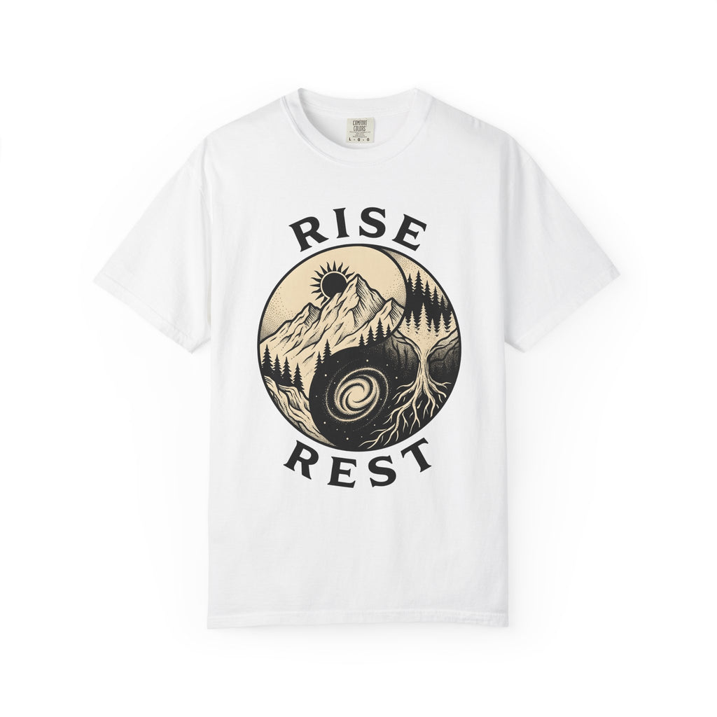Mountain Yin Yang Shirt Sports Environment Gift Women Tribal Tee Yin Yang Symbol T-Shirt Athlete Fan Tribal Art Tshirt Eco Graphic