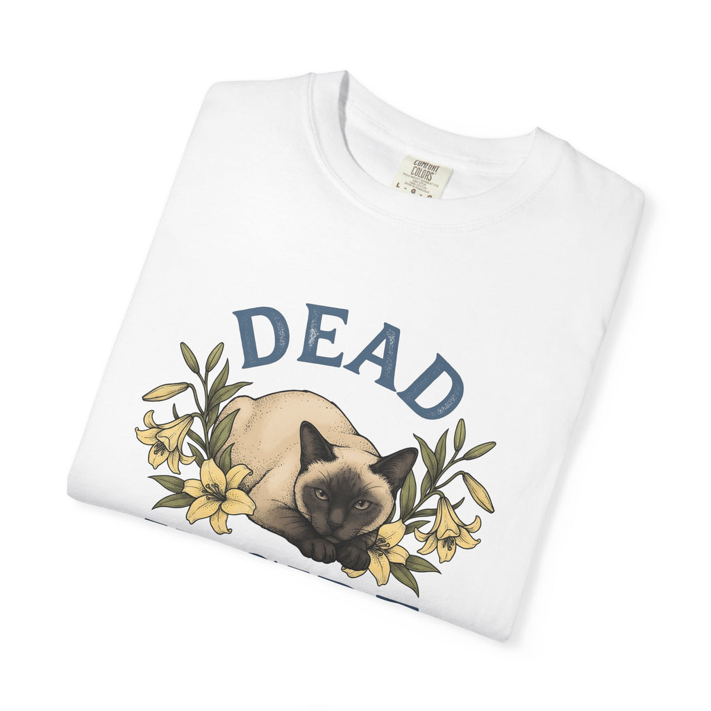 Siamese Pet Shirt Cat Plant Gift Women Antique Tee Cat T-Shirt Feline Fan Sarcastic Tshirt Floral Graphic Outline Blossom Tshirt