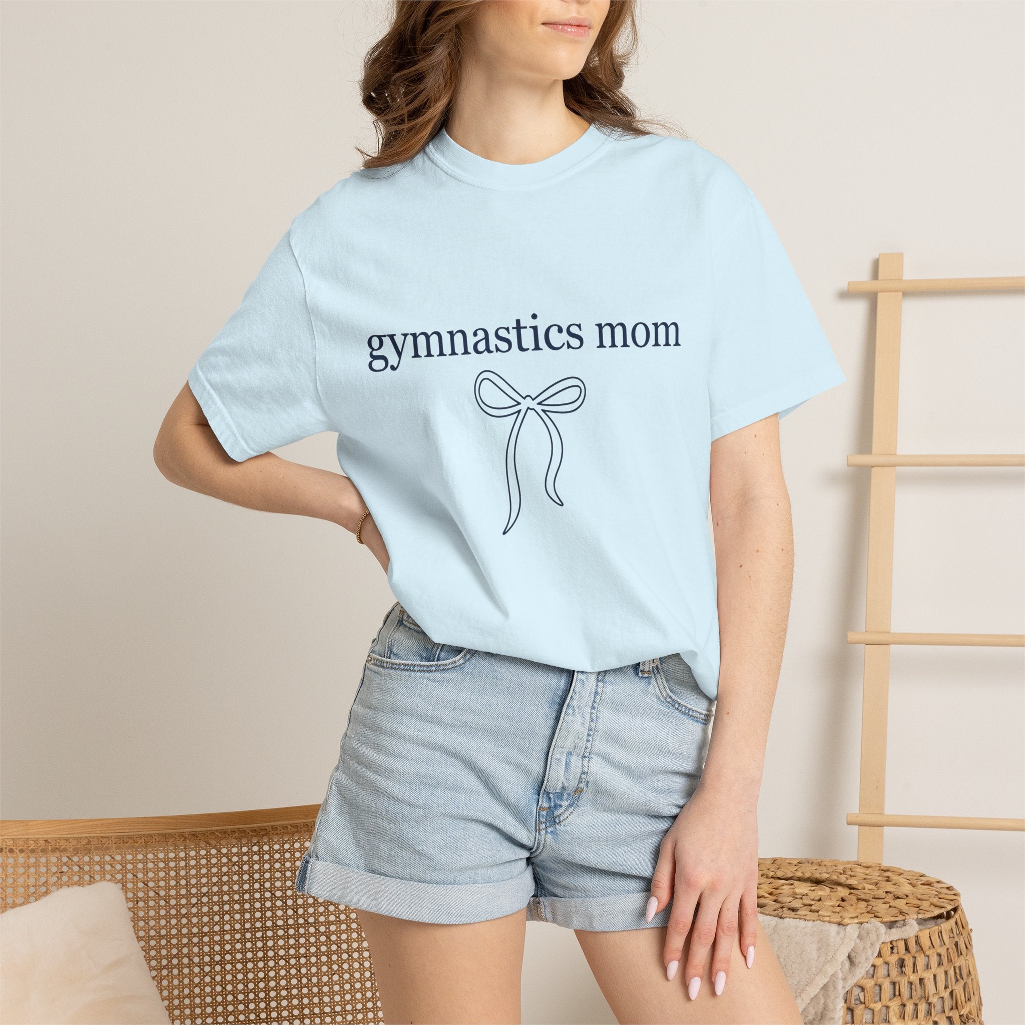 Bow Art Shirt Gymnastics Mom Fitness Gift Women Line Art Tee Ribbon T-Shirt Gymnastics Enthusiast Drawing Tshirt Illustration Graphic