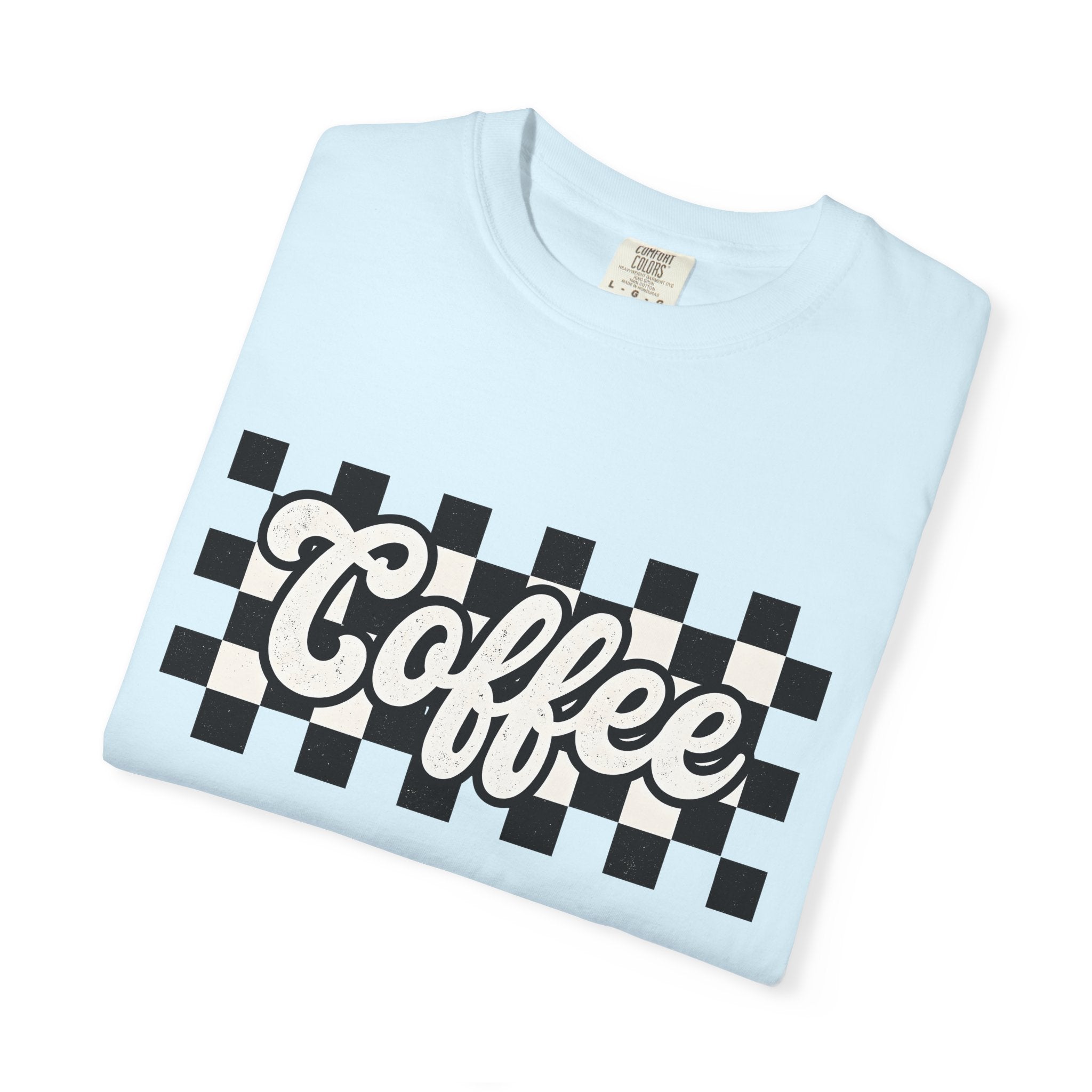 Coffee Text Shirt Mom Coffee Gift Women Retro Tee Java T-Shirt Mother Fan Vintage Tee Retro Tshirt Coffee Graphic Vintage Checkerboard