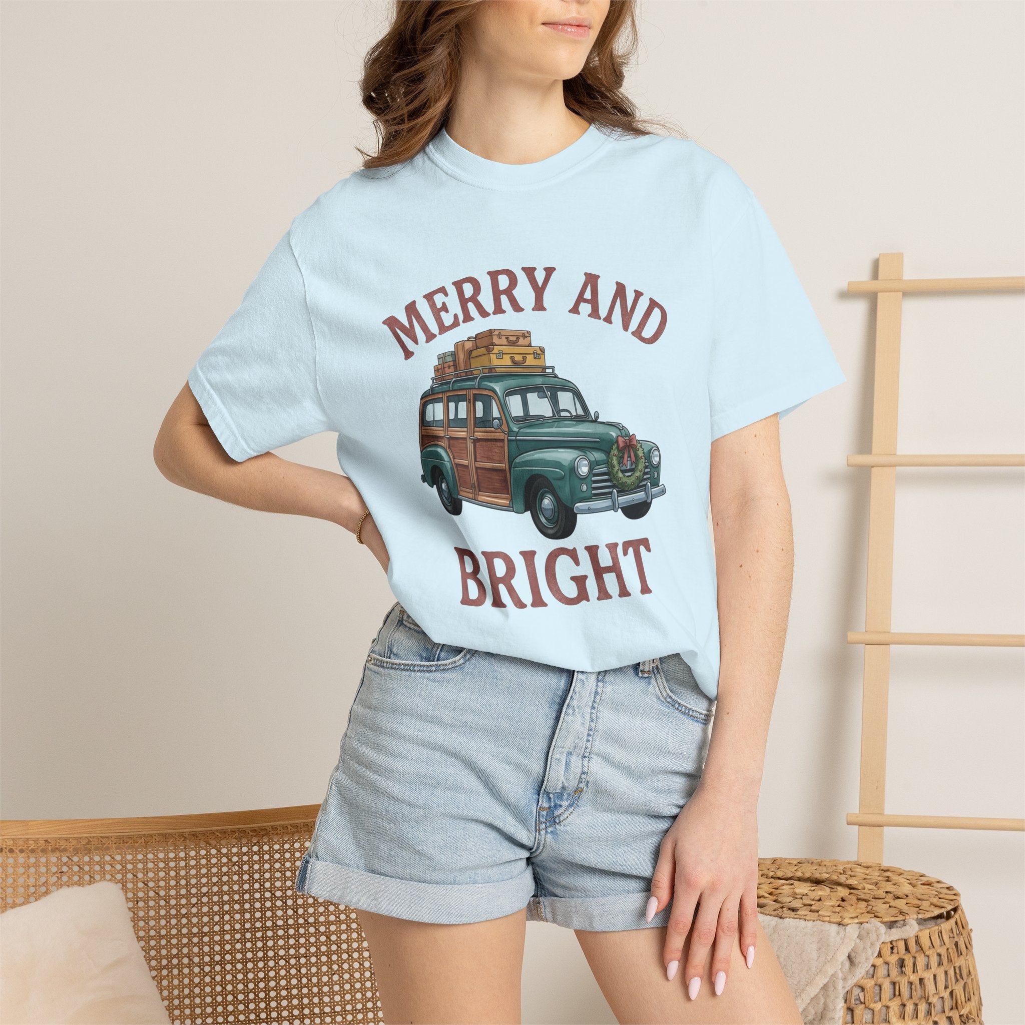 Antique Vehicle Shirt Christmas Winter Gift Women Line Art Tee Vintage Car T-Shirt Xmas Fan Classic Car Tshirt Frosty Graphic Traditional
