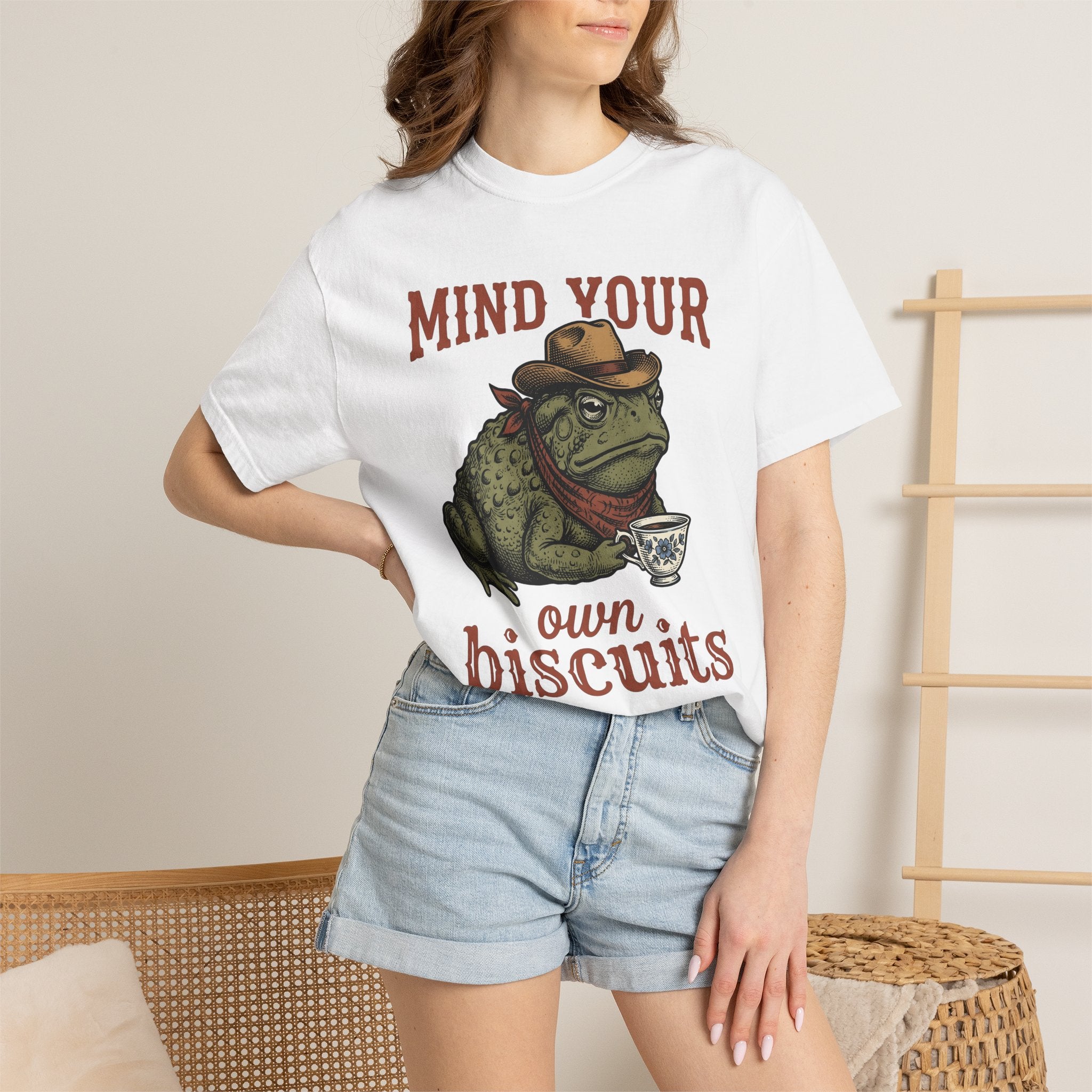 Frog Hat Shirt Cowgirl Country Gift Women Old School Tee Toad Hat T-Shirt Rodeo Fan Country Western Graphic Tshirt Hand Drawn Mug Tshirt