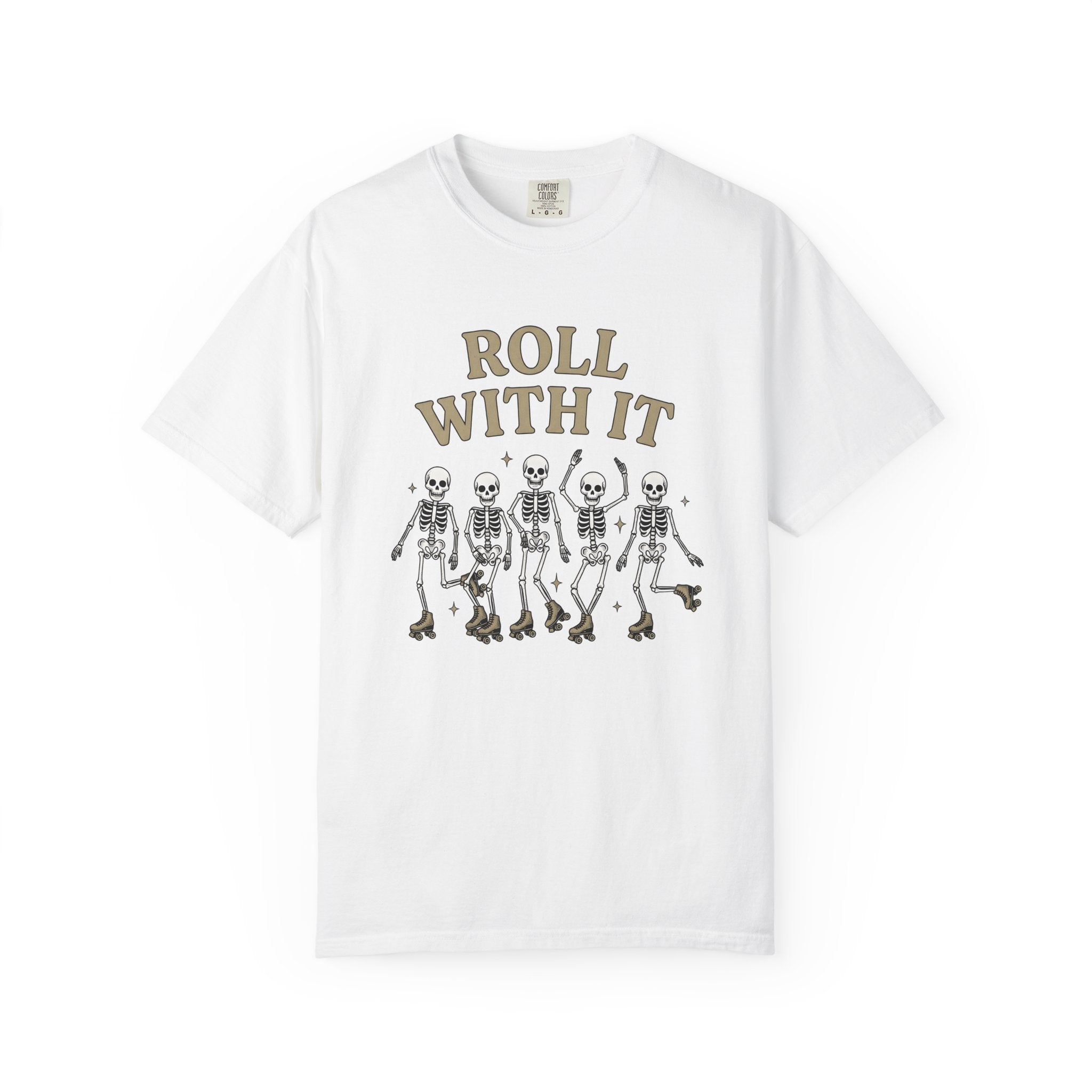 Skeleton Roller Skaters Shirt Roller Skating Halloween Gift Women Retro Tee Skeleton T-Shirt Roller Derby Fan Retro Style Tshirt Spooky