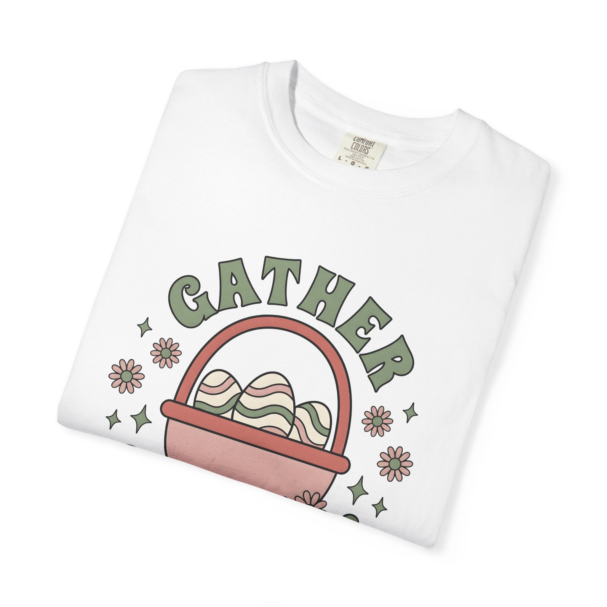 Easter Basket Shirt Easter Holiday Gift Women Doodle Tee Easter Basket T-Shirt Easter Enthusiast Hand Drawn Tshirt Celebration Graphic Retro