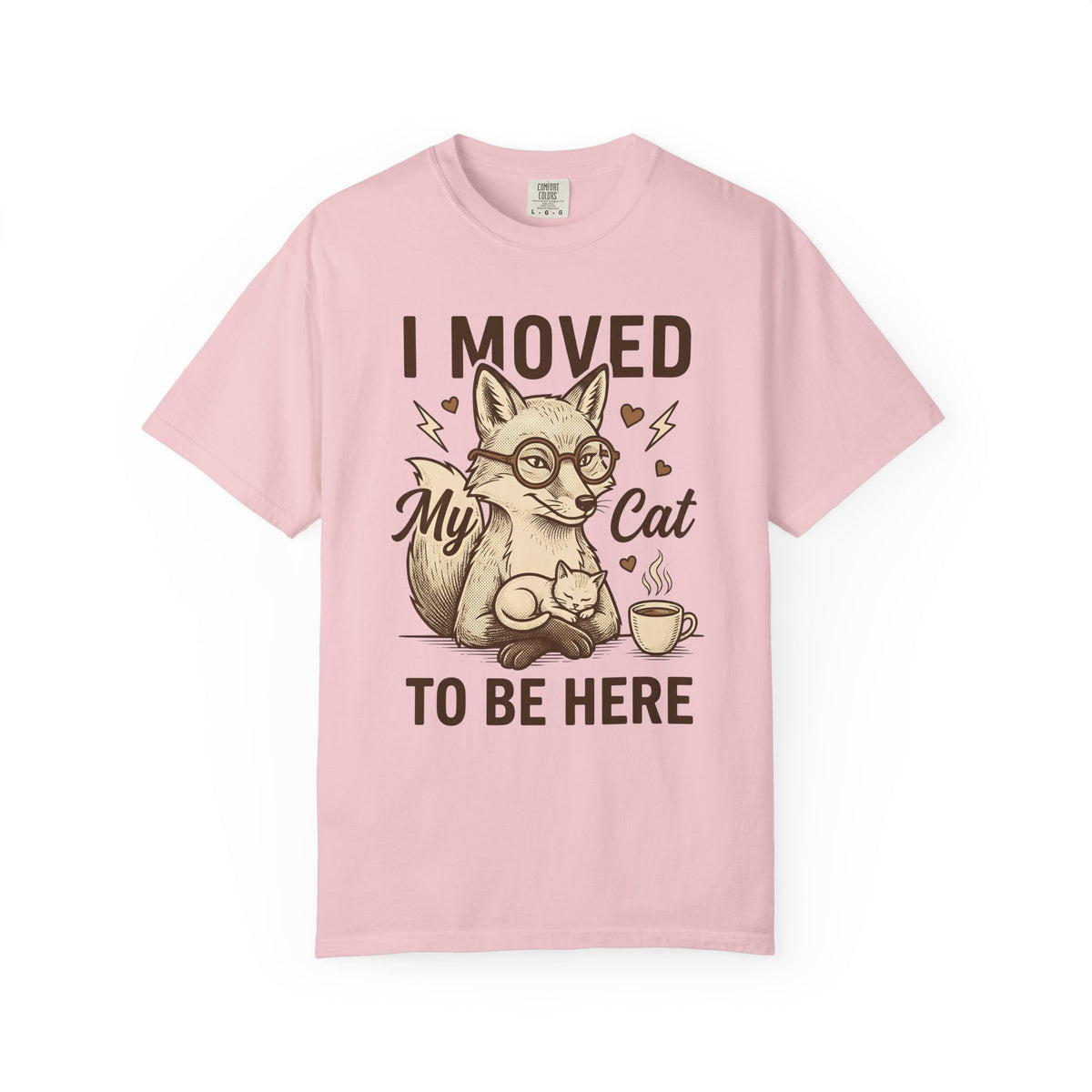 Red Fox Cat Shirt Animal Drink Unisex Gift Cartoon Tee Fox T-Shirt Pet Fan Toon