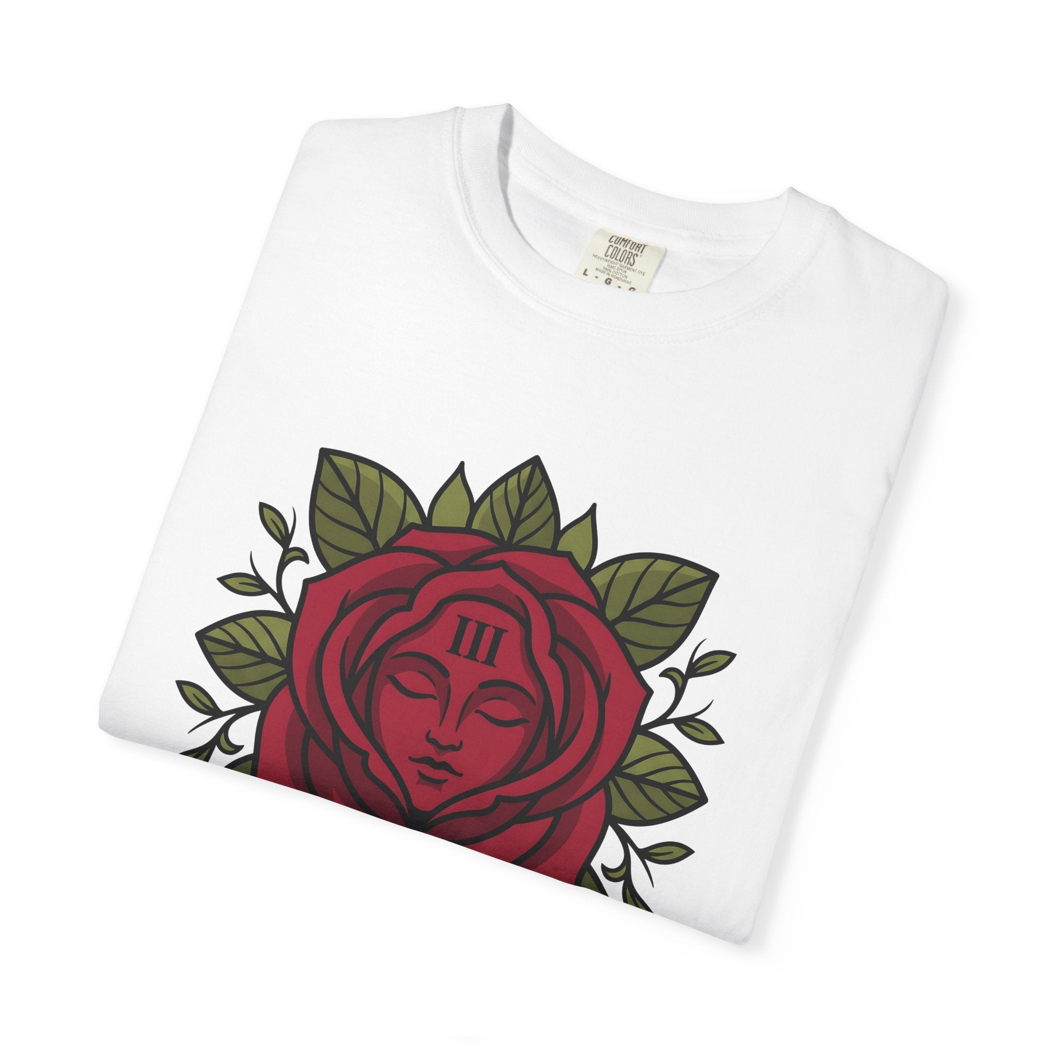 Flower Face Shirt Boho Chic Floral Gift Women Tattoo Tee Floral Face T-Shirt Bohemian Fan Ink Tshirt Blossom Graphic Boho Leaves Tshirt