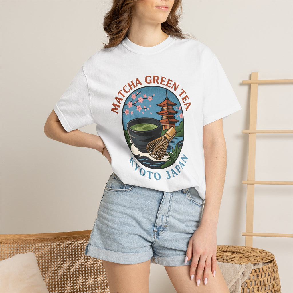 Matcha Tea Bowl Shirt Drinks Japan Gift Women Vintage Tee Tea Bowl T-Shirt Beverage Fan Tea Cup Tshirt Japanese Graphic Retro Cherry