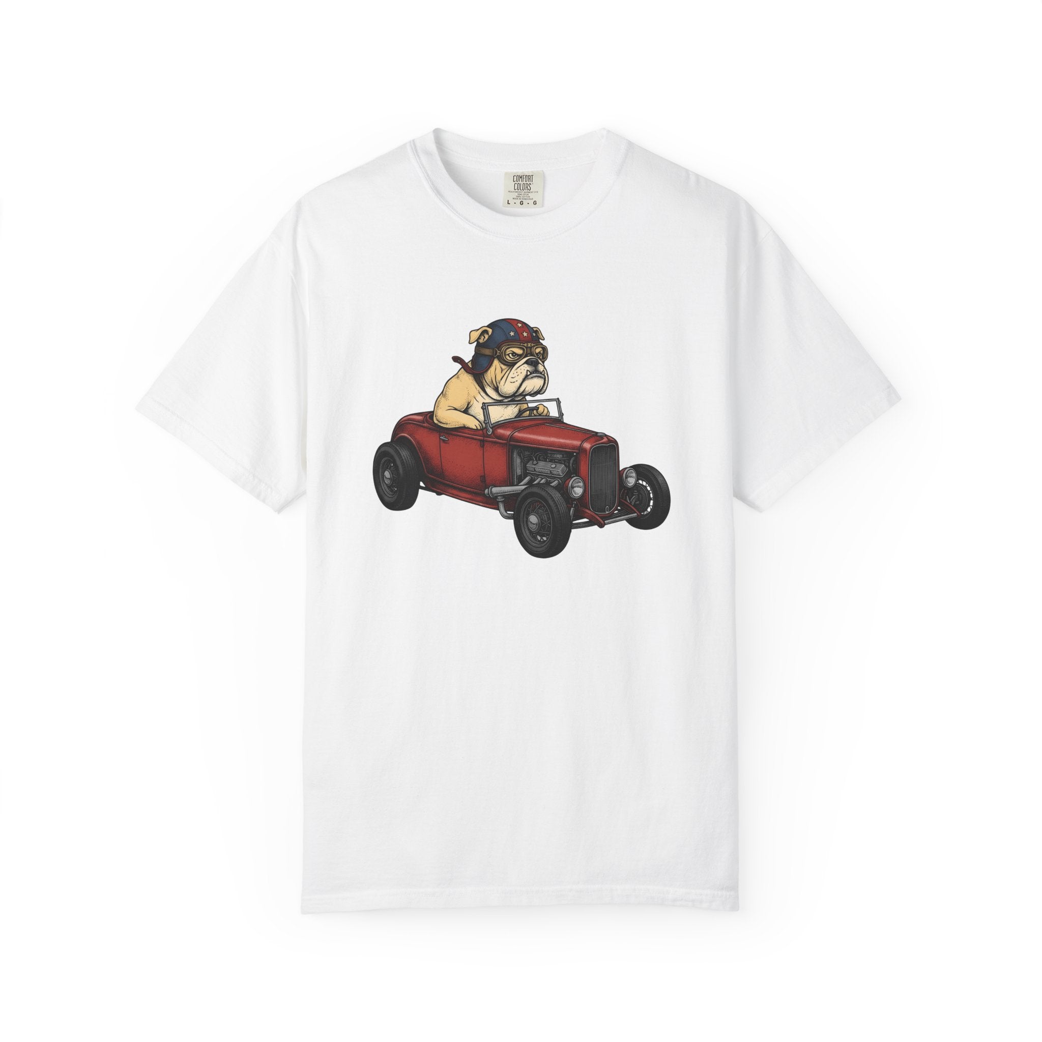 Bulldog Pickup Shirt America 4Th Of July Puppy Gift Women Cartoon Tee Bulldog T-Shirt Patriot Fan Caricature Tshirt Puppy Graphic Line Art