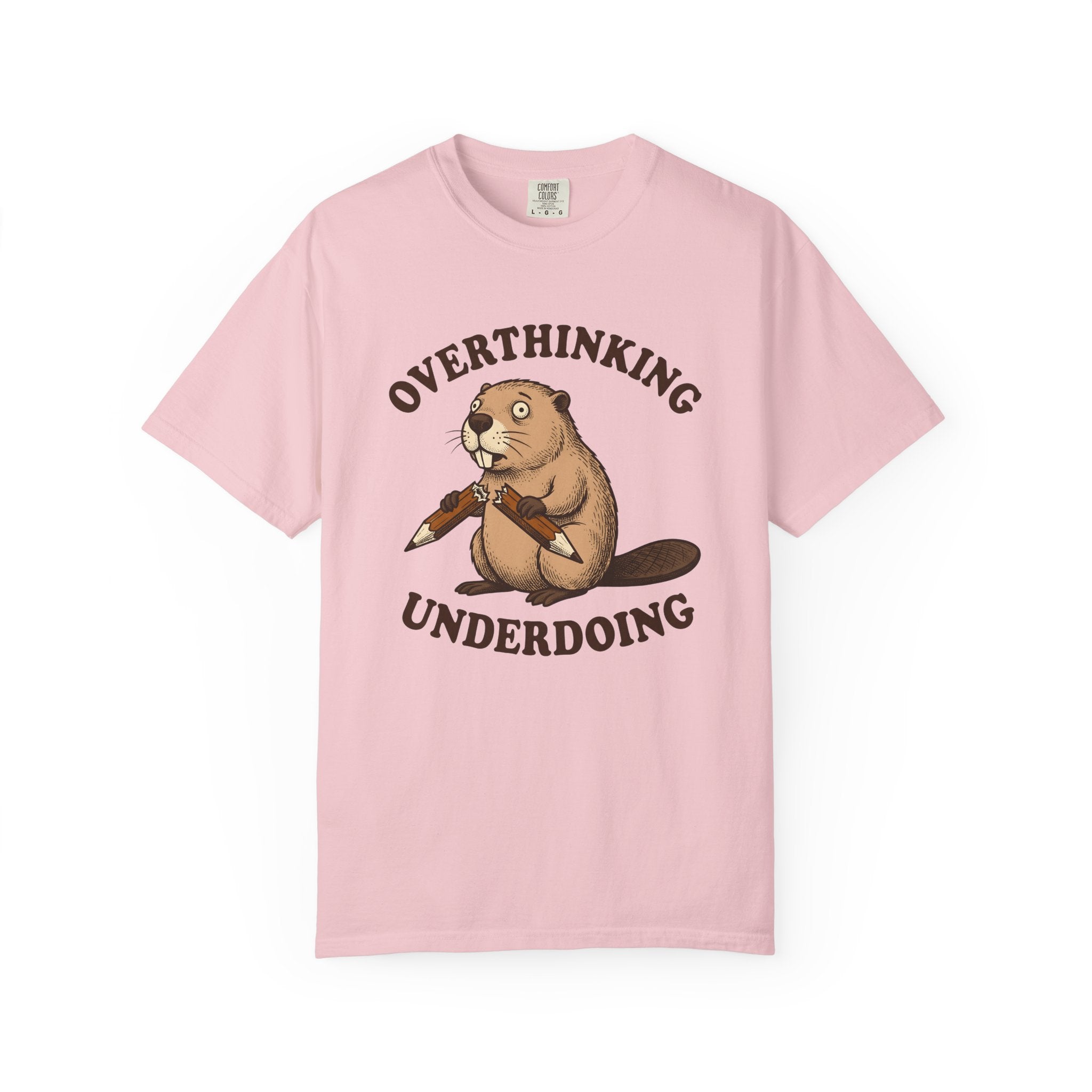 Beaver Drawing Shirt Animals Joke Gift Women Doodle Tee Beaver T-Shirt Wildlife Fan Cartoon Tshirt Pun Graphic Hand Drawn Writing Utensil