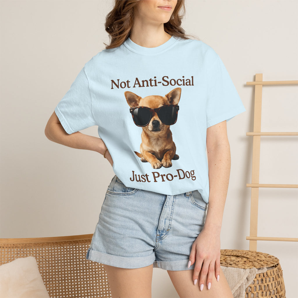 Chihuahua Sunnies Shirt Dog Jokes Gift Women Natural Tee Puppy T-Shirt Dog Fan Realistic Tshirt Humor Graphic Classic Spectacles Tshirt