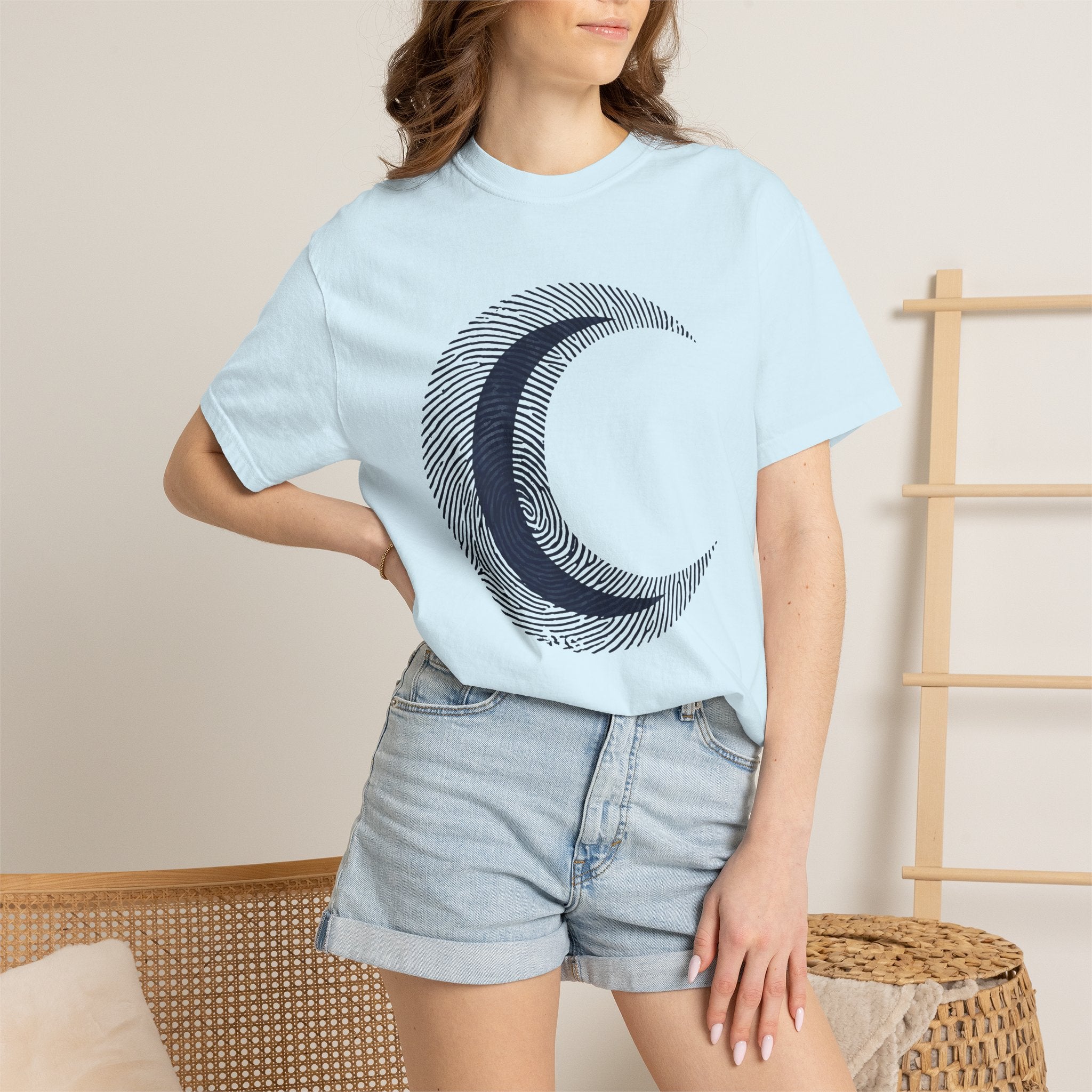 Moon Crescent Shirt St. Valentine's Day Zodiac Gift Women Modern Tee Lunar T-Shirt Valentine Fan Contemporary Tshirt Astrology Graphic