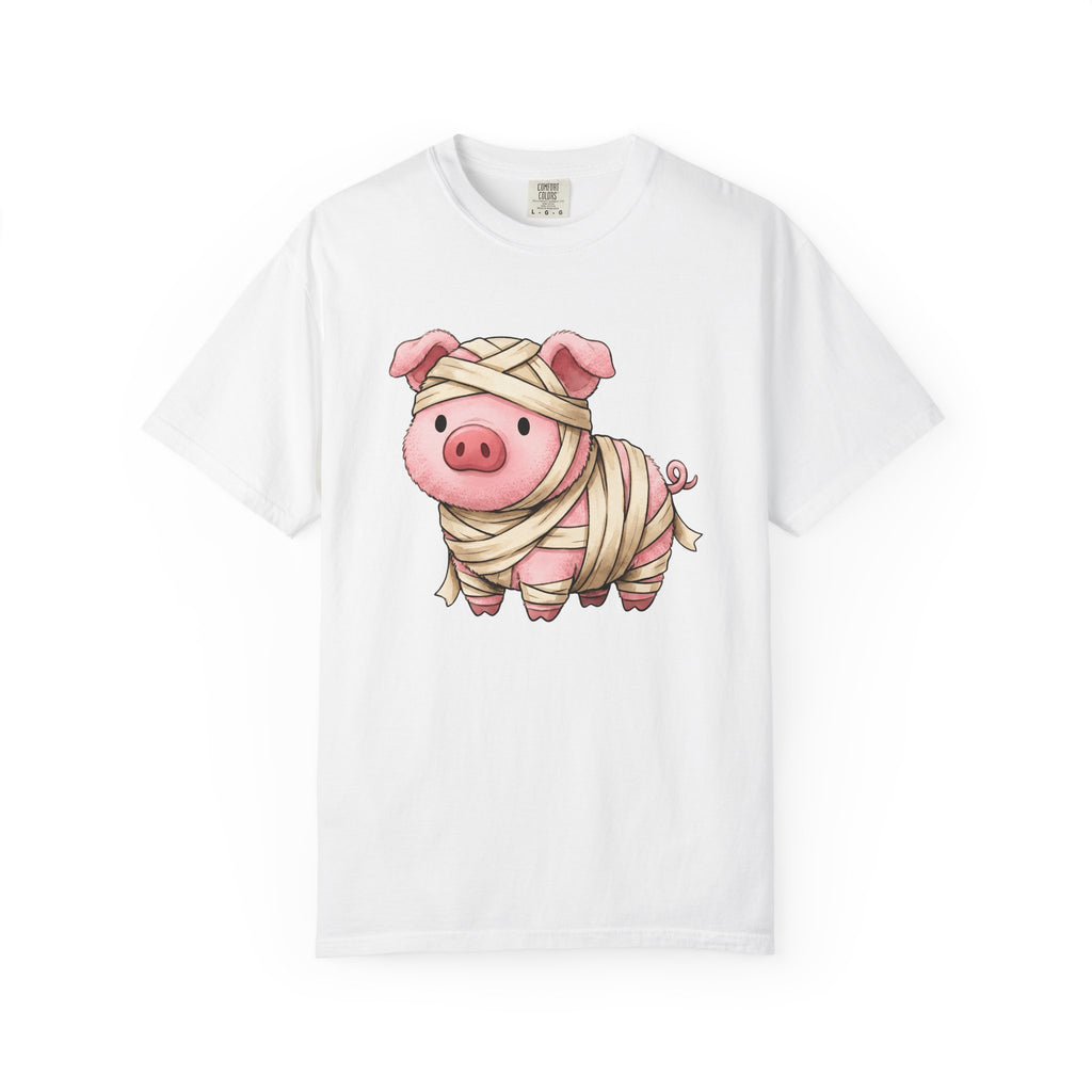 Pig Mummy Shirt Animals Holiday Gift Women Kawaii Tee Swine T-Shirt Creature Fan Hog Tshirt Celebration Graphic Animated Strips Tshirt