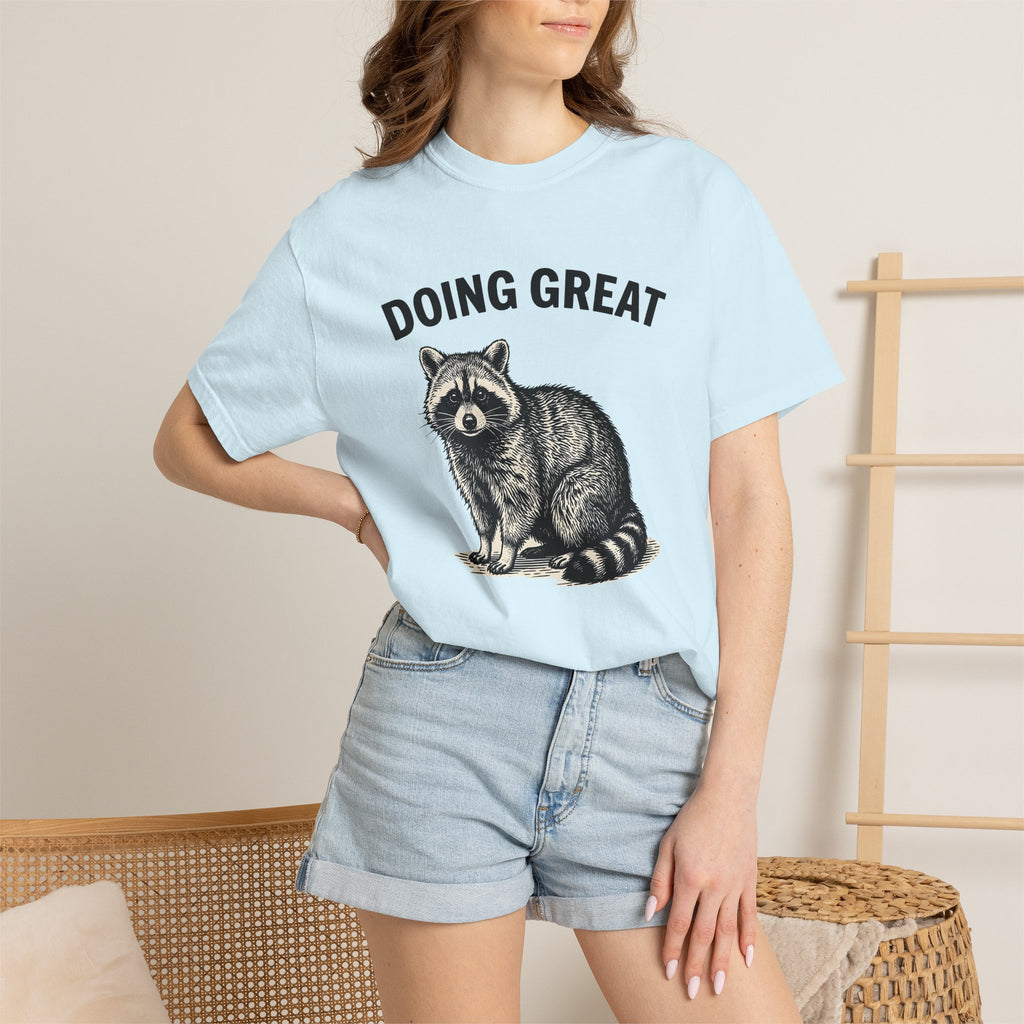Raccoon Art Shirt Funny Nature Gift Women Line Art Tee Raccoon T-Shirt Humor Fan Minimalist Tshirt Environmental Graphic Cartoon Wildlife