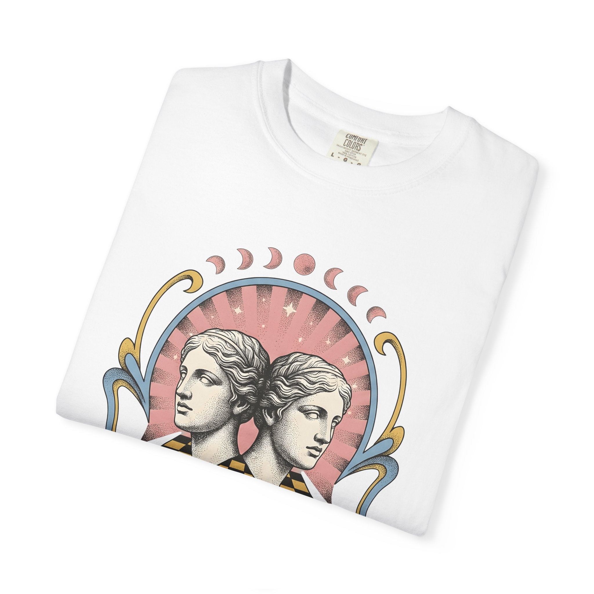 Gemini Twins Shirt Boho Chic Zodiac Gift Women Vintage Tee Twins T-Shirt Hippie Fan Retro Tshirt Astrology Graphic Tshirt Retro Checkerboard