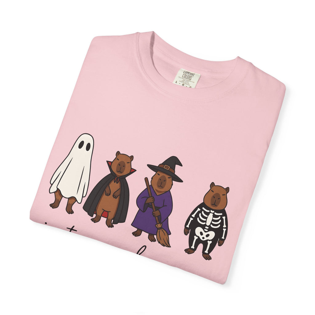 Capybara Outfits Shirt Halloween Pet Gift Women Adorable Tee Rodent T-Shirt Horror Fan Cute Tshirt Animal Graphic Comic Wizard Hat Tshirt