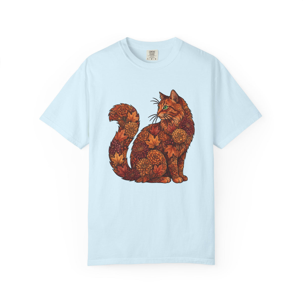 Floral Kitty Shirt Cat Pumpkins Unisex Gift Free Spirit Tee Cat T-Shirt Cat Fan
