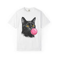 Dark Cat Shirt Cat Funny Gift Women Pop Art Tee Black Cat T-Shirt Feline Fan Cat Graphic Retro Illustration Classic Gum Bubble Tshirt