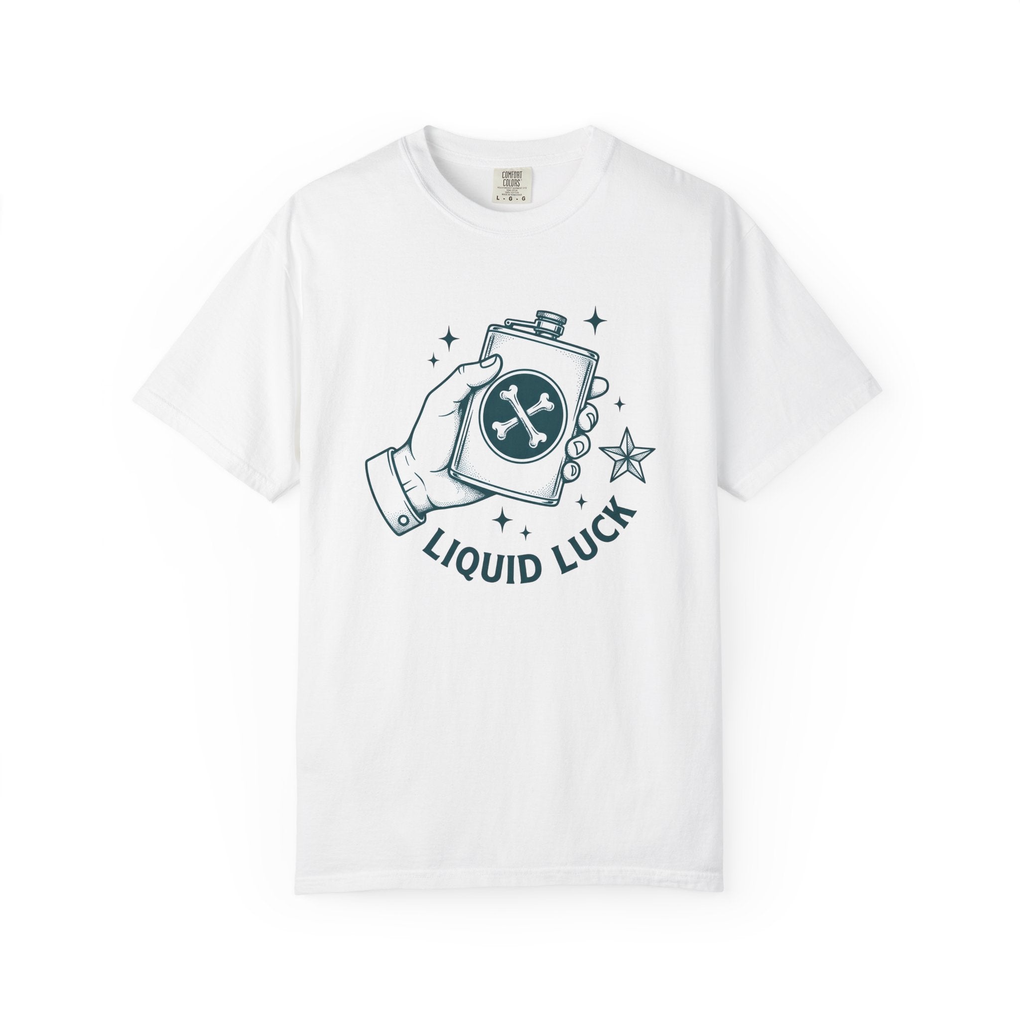 Hip Flask Shirt Lucky Alcohol Gift Women Rustic Tee Flask T-Shirt Luck Fan Booze Graphic Nostalgic Star Shape Tshirt