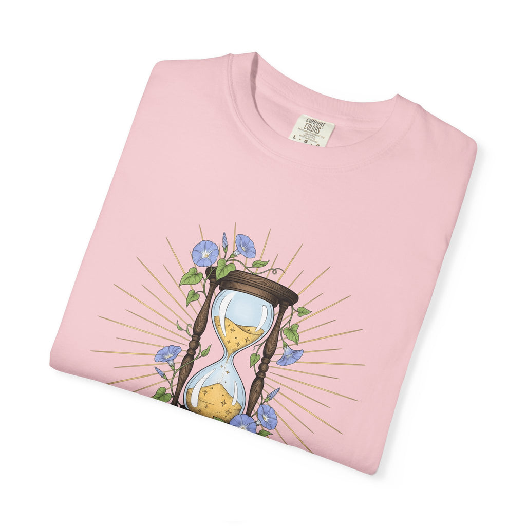 Hourglass Floral Shirt Boho Chic Celestial Gift Women Boho Tee Sand Timer T-Shirt Bohemian Fan Hippie Tshirt Galaxy Graphic Vintage Gears