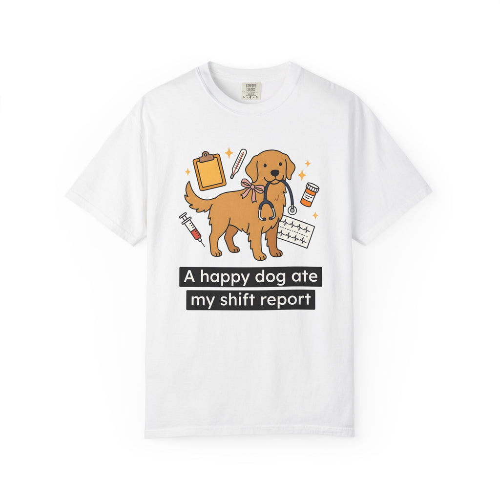 Retriever Dog Shirt Nurse Puppy Fan Gift Women Hand Drawn Tee Dog T-Shirt Healthcare Enthusiast Illustrated Graphic Dog Minimalist Vet