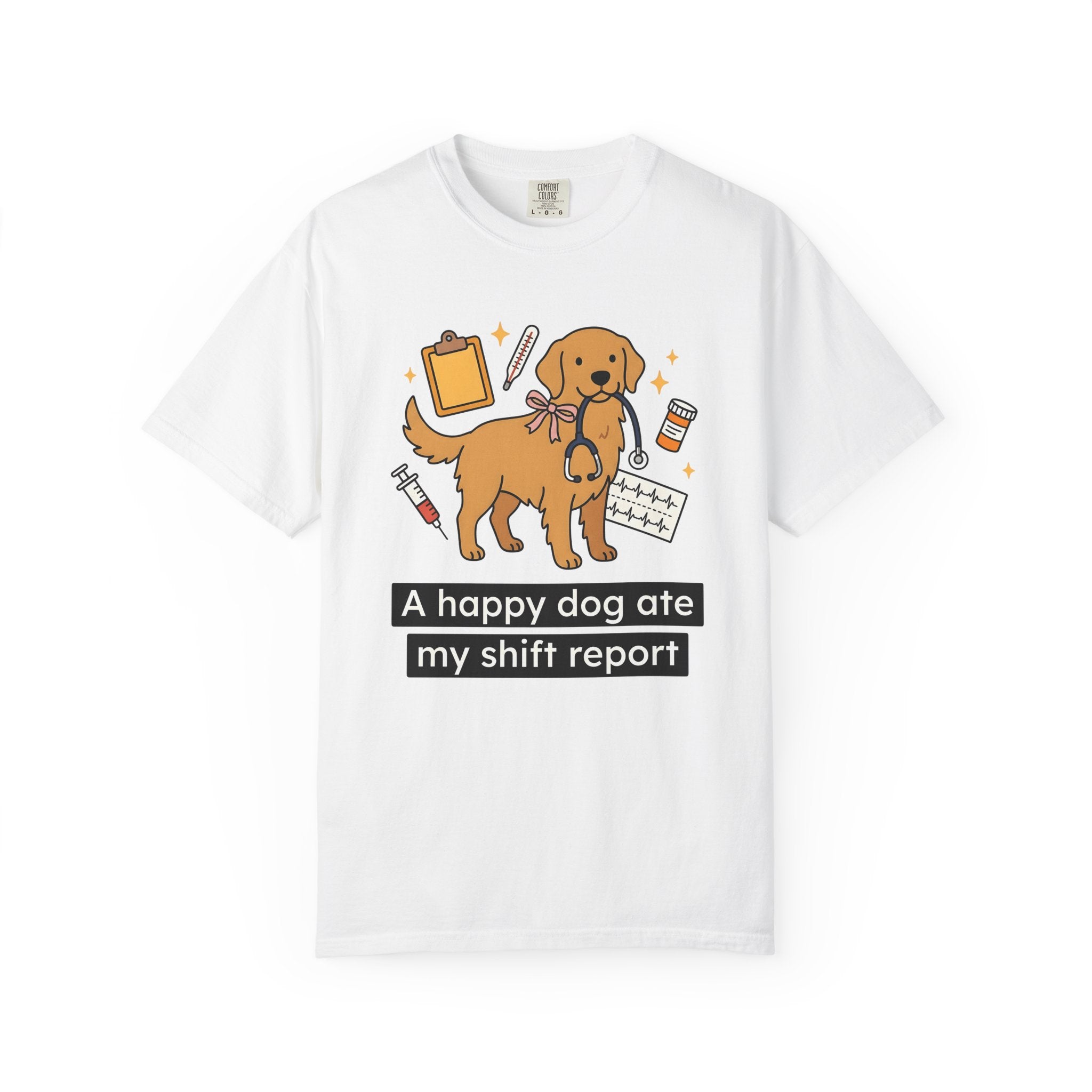 Retriever Dog Shirt Nurse Puppy Fan Gift Women Hand Drawn Tee Dog T-Shirt Healthcare Enthusiast Illustrated Graphic Dog Minimalist Vet