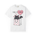 Black Cat Shirt St. Valentines Day Animals Gift Women Whimsical Tee Kitty T-Shirt Valentines Fan Cartoon Tshirt Creature Graphic Line Art