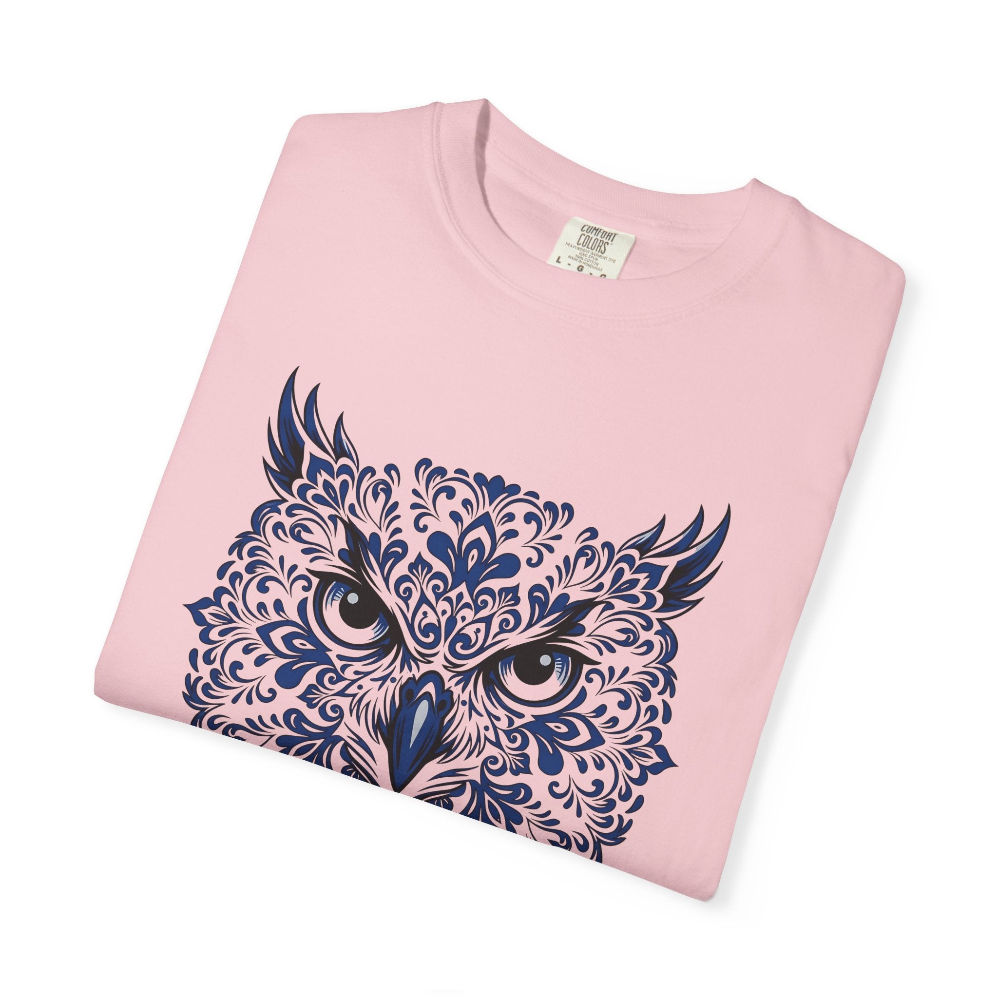 Owl Face Shirt Boho Chic Animal Gift Women Folk Art Tee Owl T-Shirt Bohemian Fan Primitive Tshirt Wildlife Graphic Mandala Floral Pattern