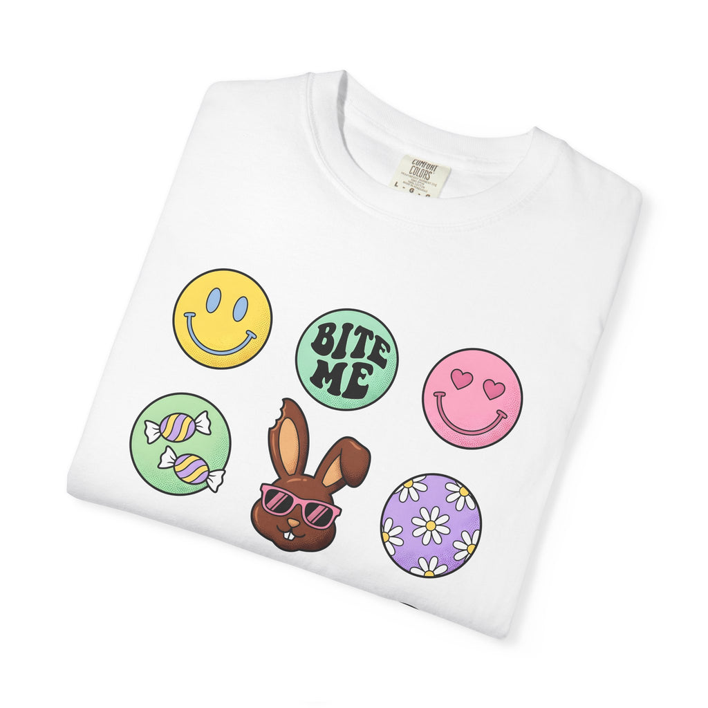 Cocoa Bunny Shirt Easter Treats Gift Women Cartoon Tee Bunny T-Shirt Easter Fan Cartoon Tshirt Sweets Graphic Classic Joyful Face Tshirt