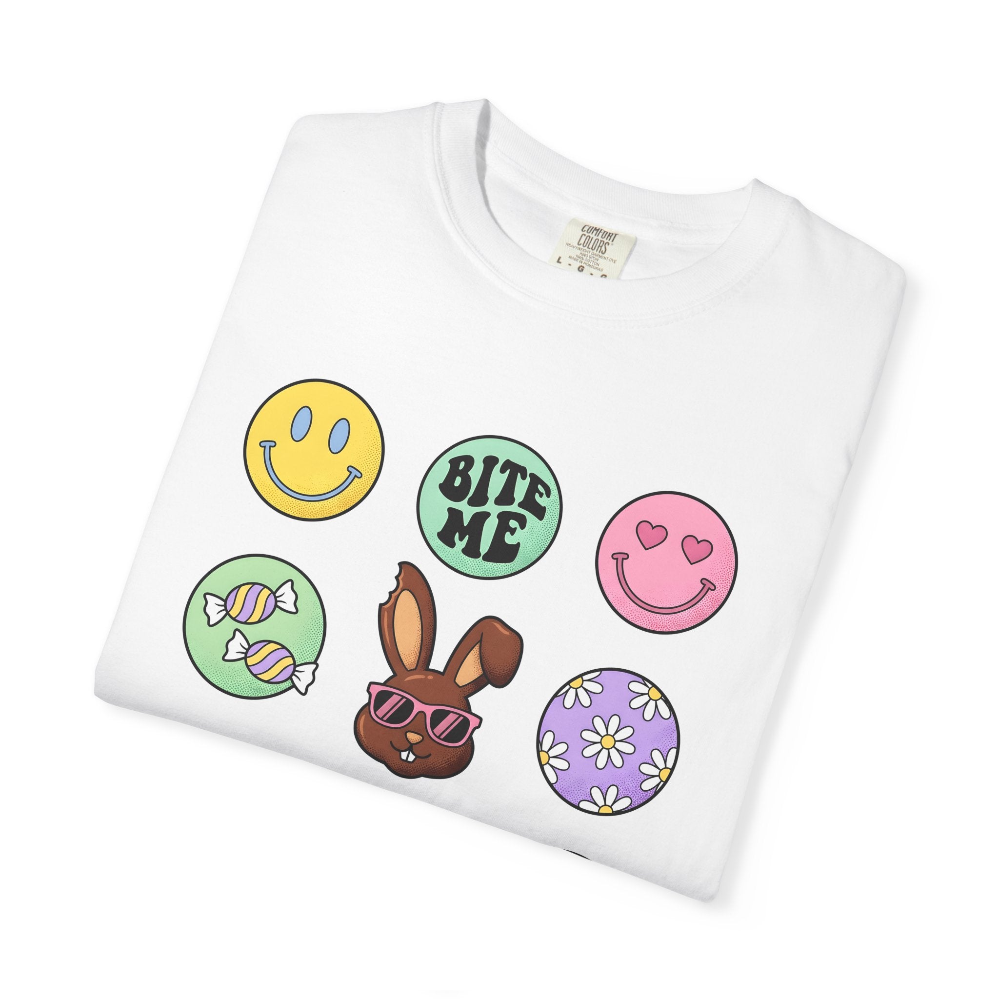 Cocoa Bunny Shirt Easter Treats Gift Women Cartoon Tee Bunny T-Shirt Easter Fan Cartoon Tshirt Sweets Graphic Classic Joyful Face Tshirt