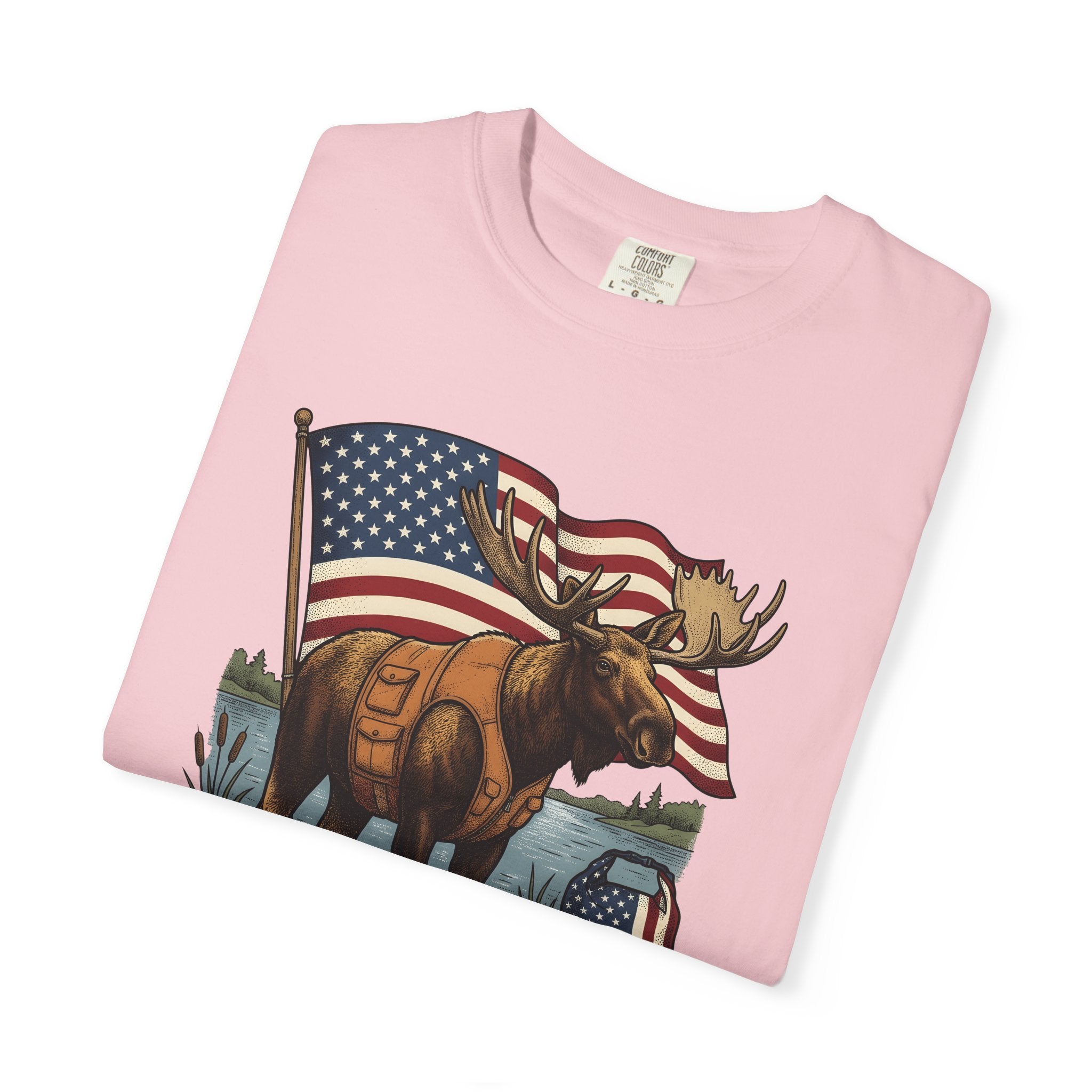 Moose Hiking Shirt Camping Travel Gift Women Distressed Tee Elk T-Shirt Camper Enthusiast Vintage Tshirt Adventure Graphic Throwback Stars