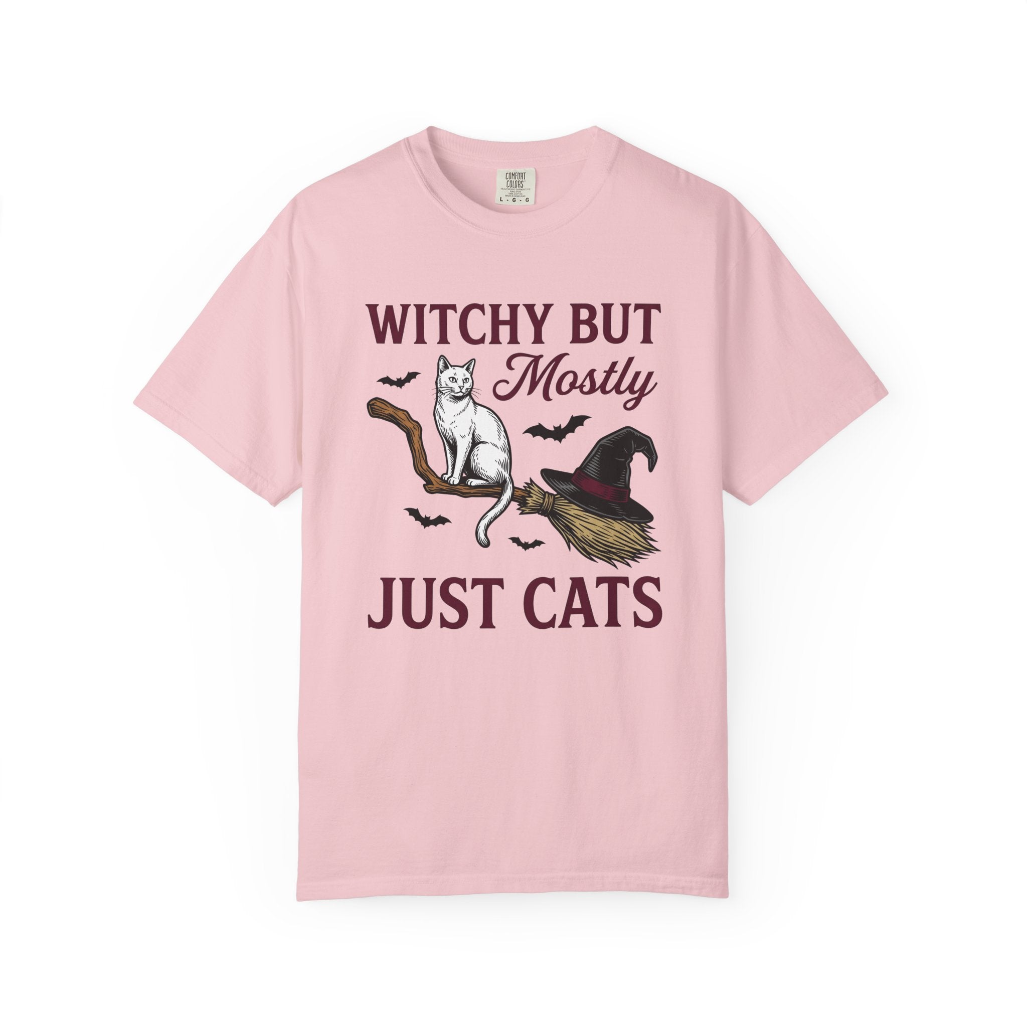 Cat Broom Shirt Cat Halloween Gift Women Vintage Tee Sweeper T-Shirt Cat Fan Retro Tshirt Spooky Graphic Hand Drawn Witch Hat Tshirt