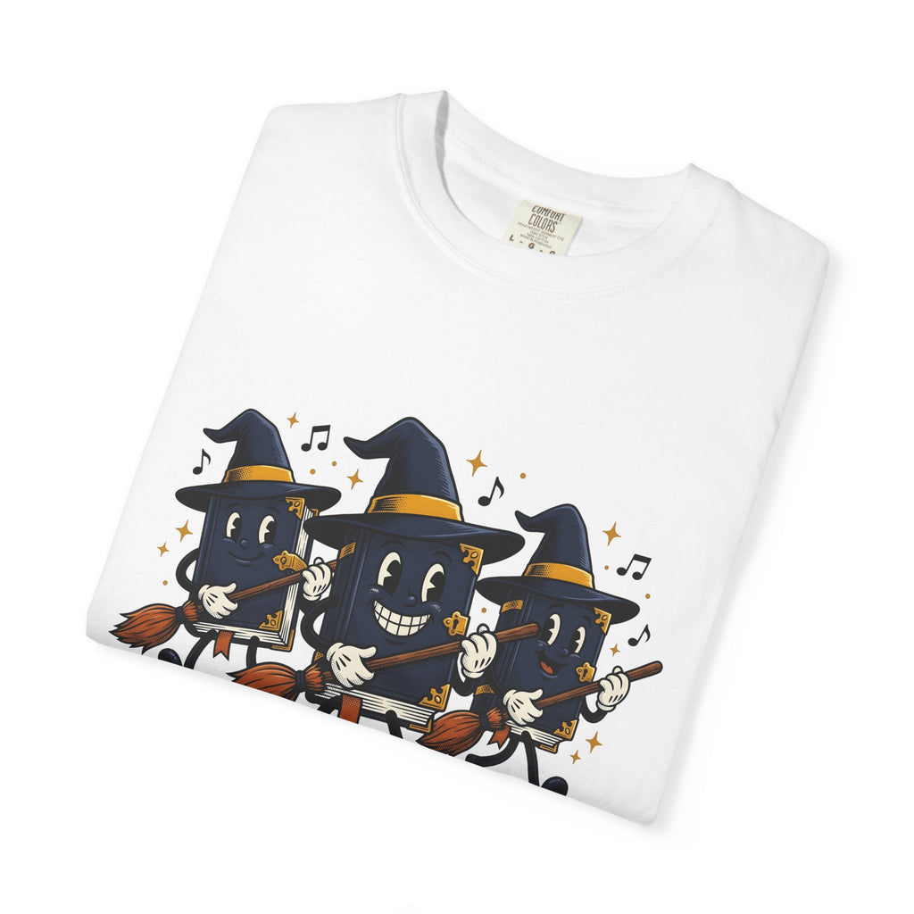 Witch Fantasy Figures Shirt Halloween Story Gift Women Sketch Tee Sorceress T-Shirt Horror Fan Magical Drawing Graphic Line Art Witch Broom