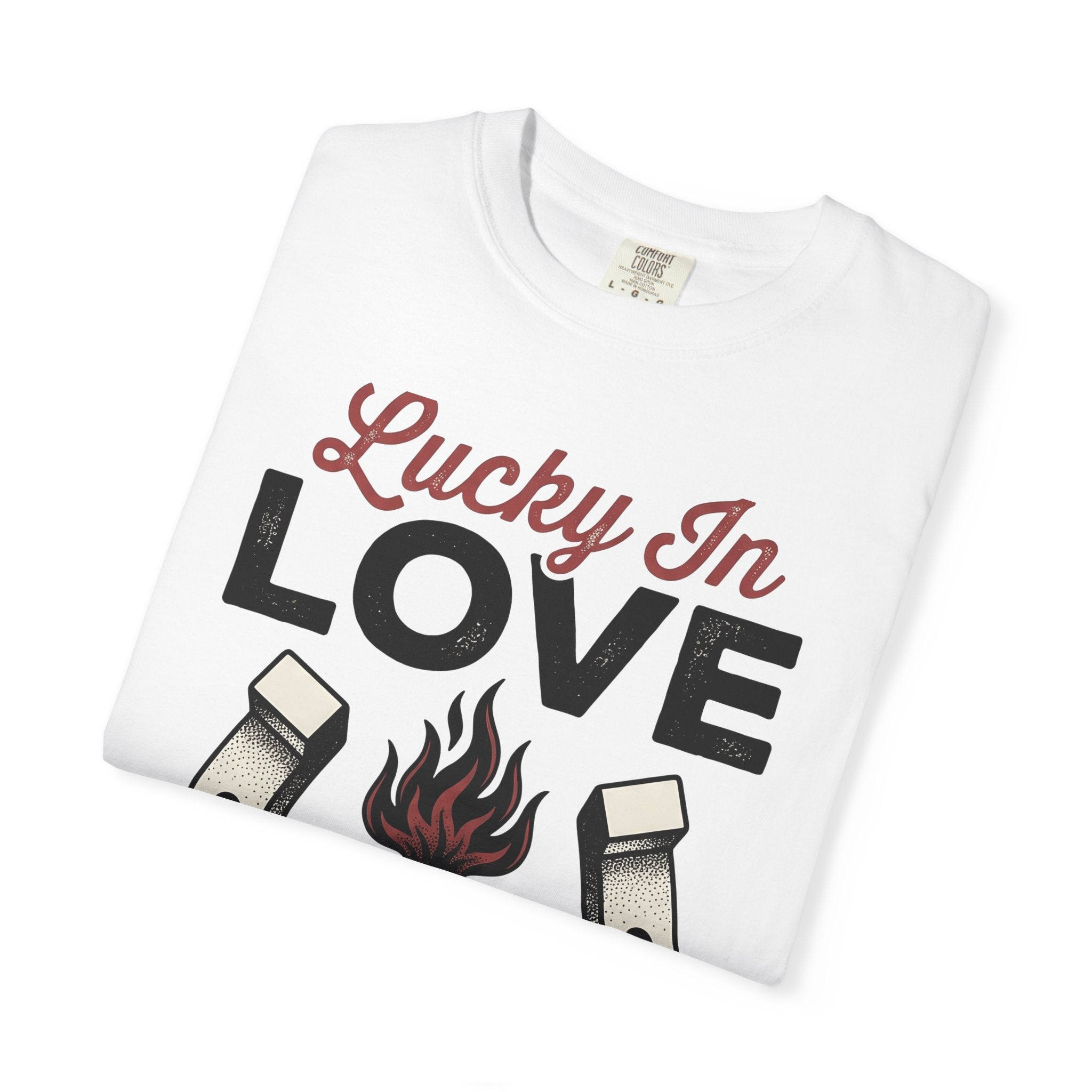 Flaming Heart Horseshoe Shirt St Valentines Day Love Gift Women Tattoo Tee Horseshoe T-Shirt Valentine Fan Ink Tshirt Romance Graphic