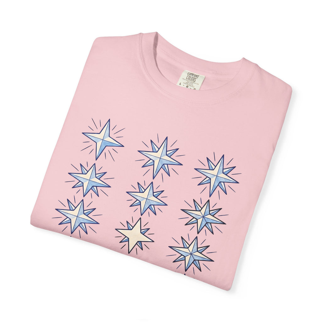 Night Stars Shirt Boho Chic Horoscope Gift Women Doodle Tee Starry Night T-Shirt Bohemian Fan Hand Drawn Tshirt Zodiac Graphic Outline
