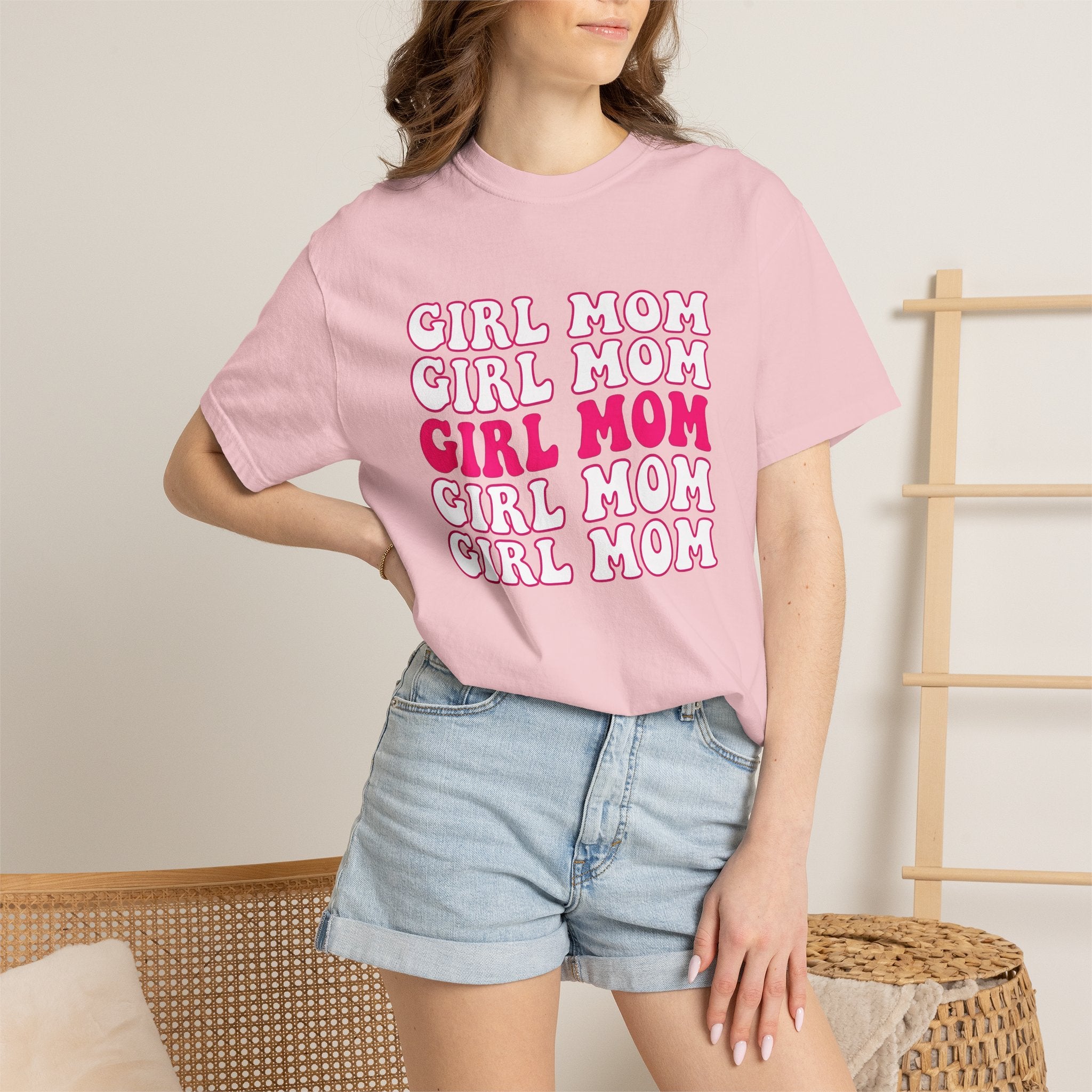 Thick Letter Motif Shirt Moms Household Gift Women Funky Tee Typography T-Shirt Motherhood Fan Retro Tshirt Domestic Graphic Classic Blush