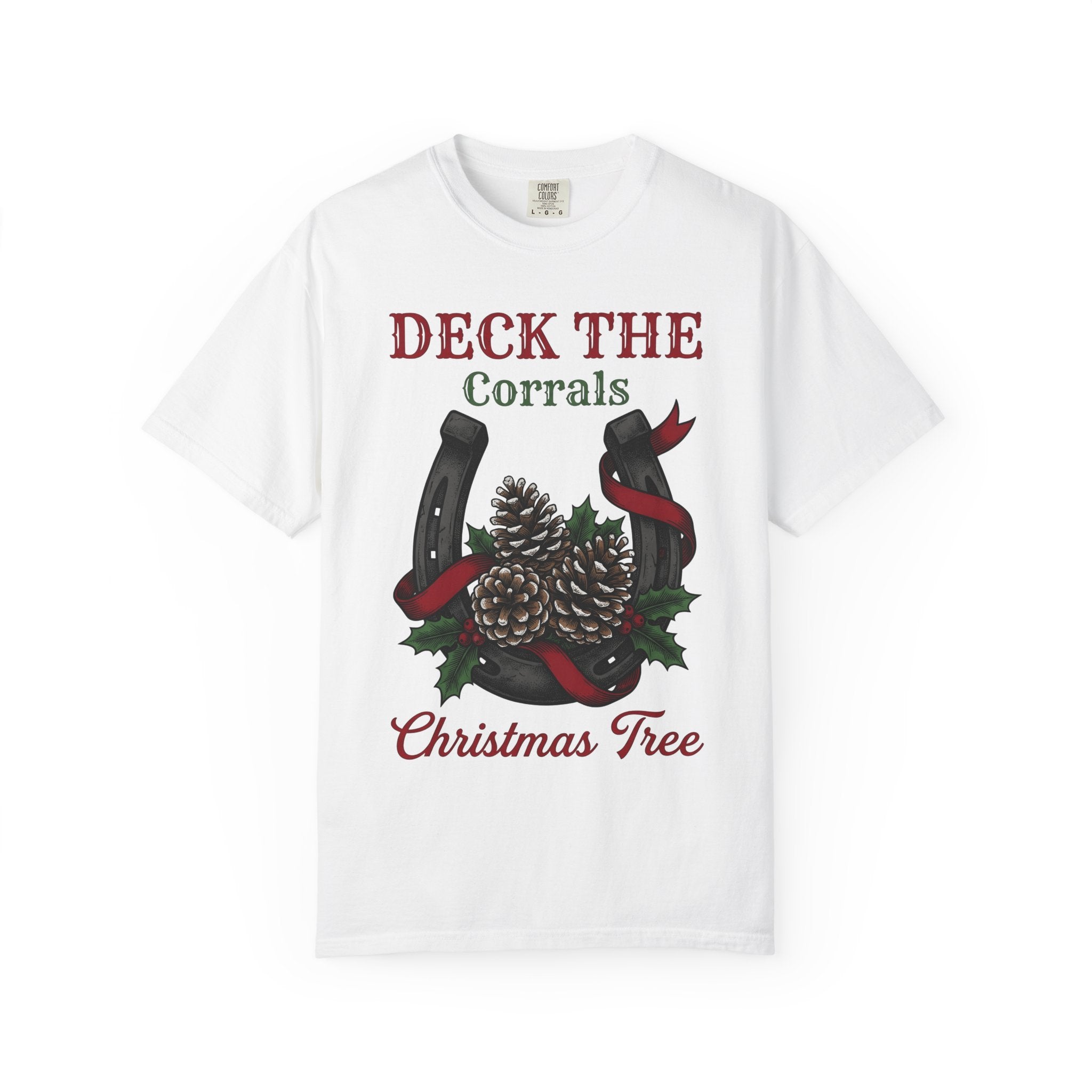 Horseshoe Pinecone Shirt Christmas Western Gift Women Rustic Tee Pinecone T-Shirt Xmas Fan Country Graphic Tshirt Vintage Holly Tshirt