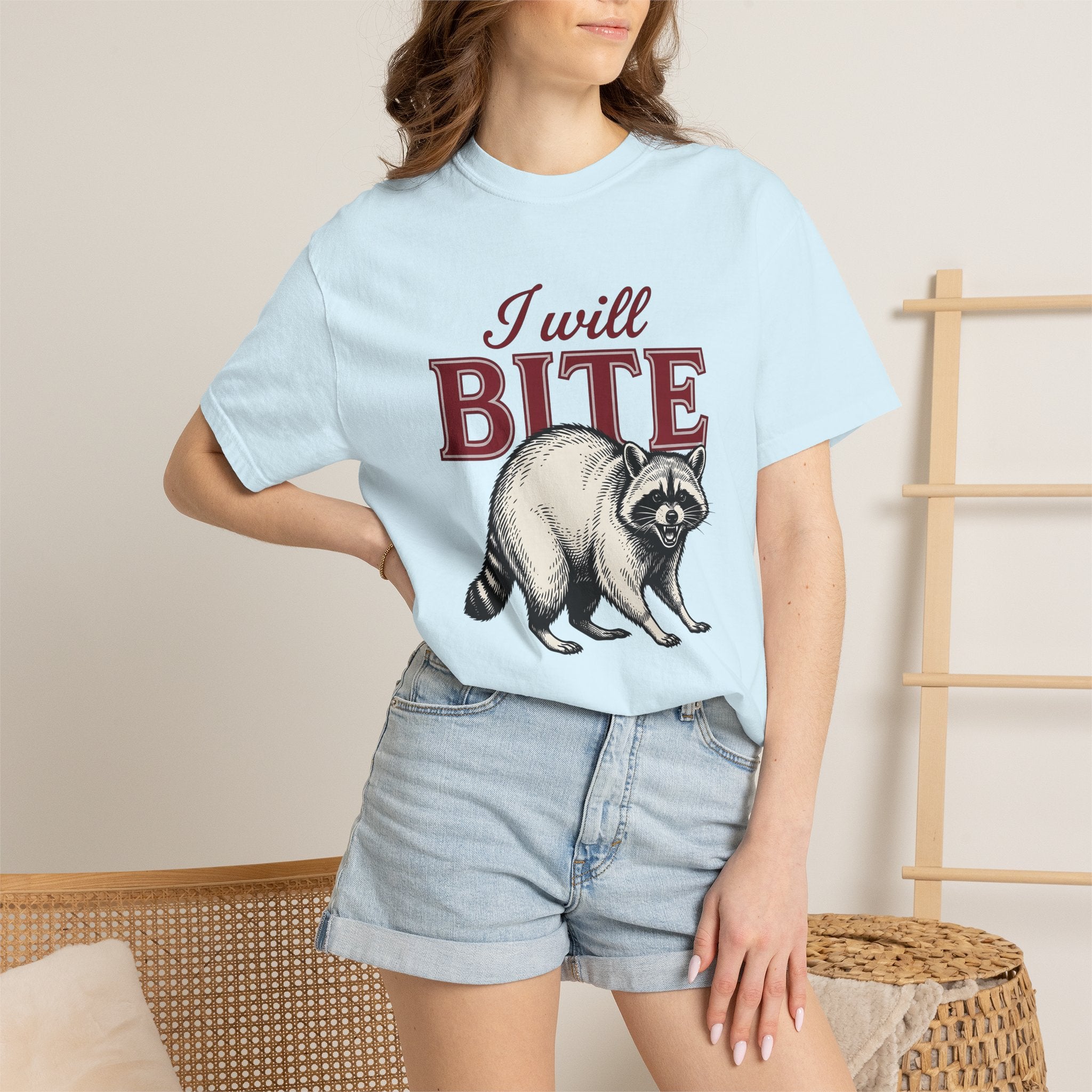 Raccoon Art Shirt Funny Nature Gift Women Sketch Tee Raccoon T-Shirt Humor Fan Drawing Graphic Outline Creature Tshirt