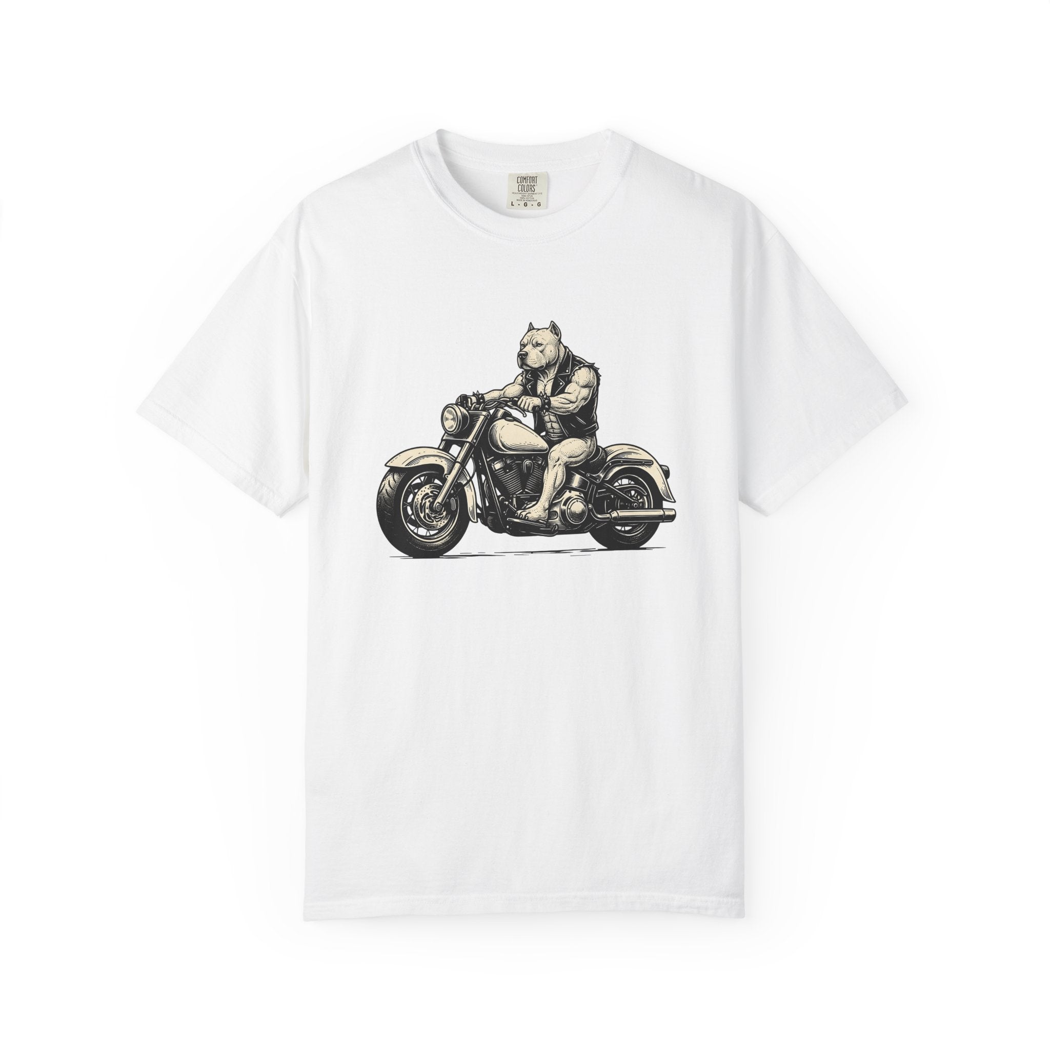 Biker Pup Shirt Dog Biker Gang Gift Women Old School Tee Puppy T-Shirt Dog Fan Retro Tshirt Motorcycle Graphic Classic Chopper Tshirt