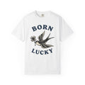 Swallow Bird Shirt St Patrick's Day Amulet Gift Women Hand Drawn Tee Swallow T-Shirt Luck Fan Illustrated Tshirt Charm Graphic Sketch