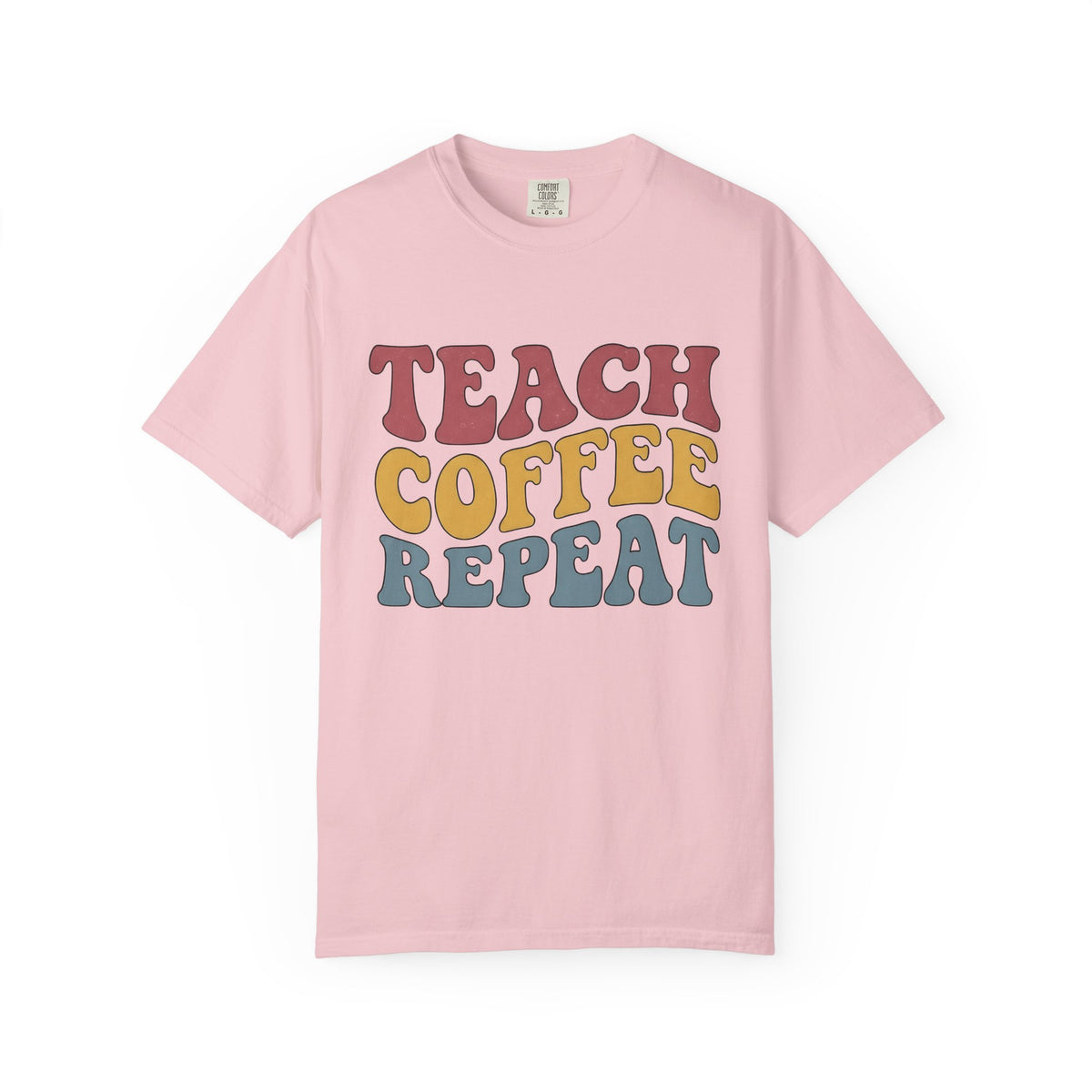Retro Text Shirt Teacher Coffee Unisex Gift Groovy Tee Typography T-Shirt