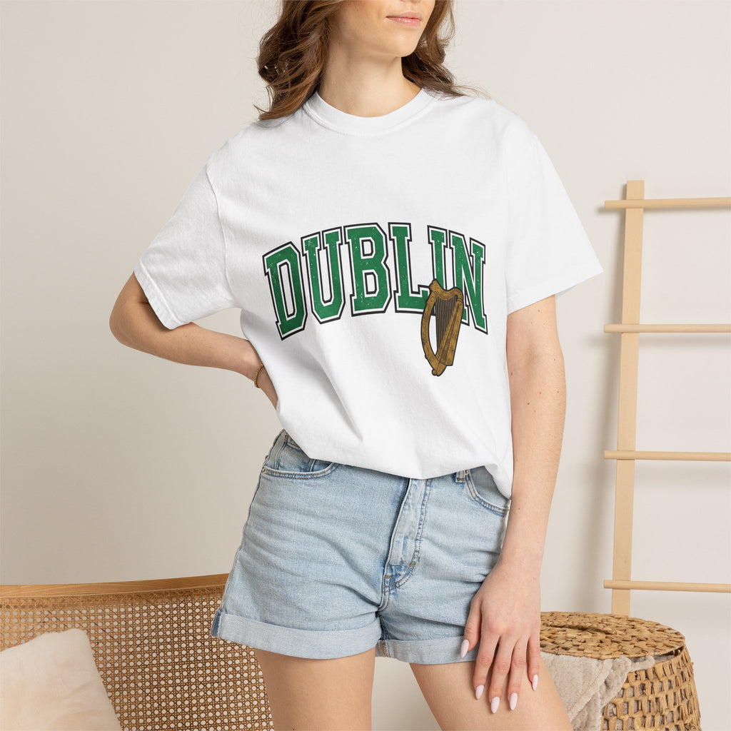 Ireland Harp Shirt St Patrick's Day Emerald Isle Gift Women Varsity Jacket Tee Cláirseach T-Shirt Saint Patrick Fan Letterman Tshirt Irish